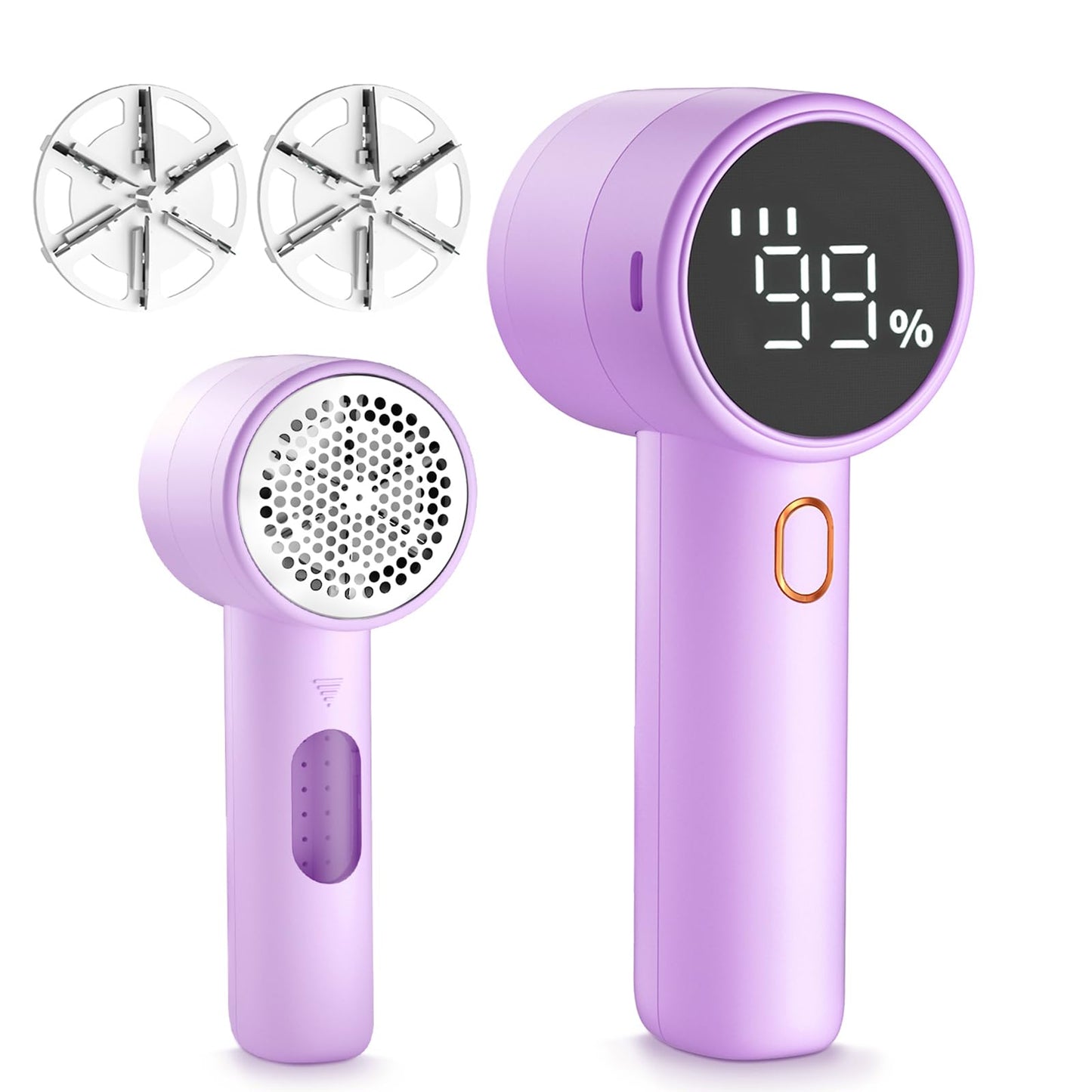 Fabric Shaver, Lint Remover Rechargeable, Electric Portable Sweater Defuzzer with 3 Speeds, 6 Leaf Blades, Digital LED Display to Remove Pilling for Clothes, Furniture, Sweater, Couch, Blanket