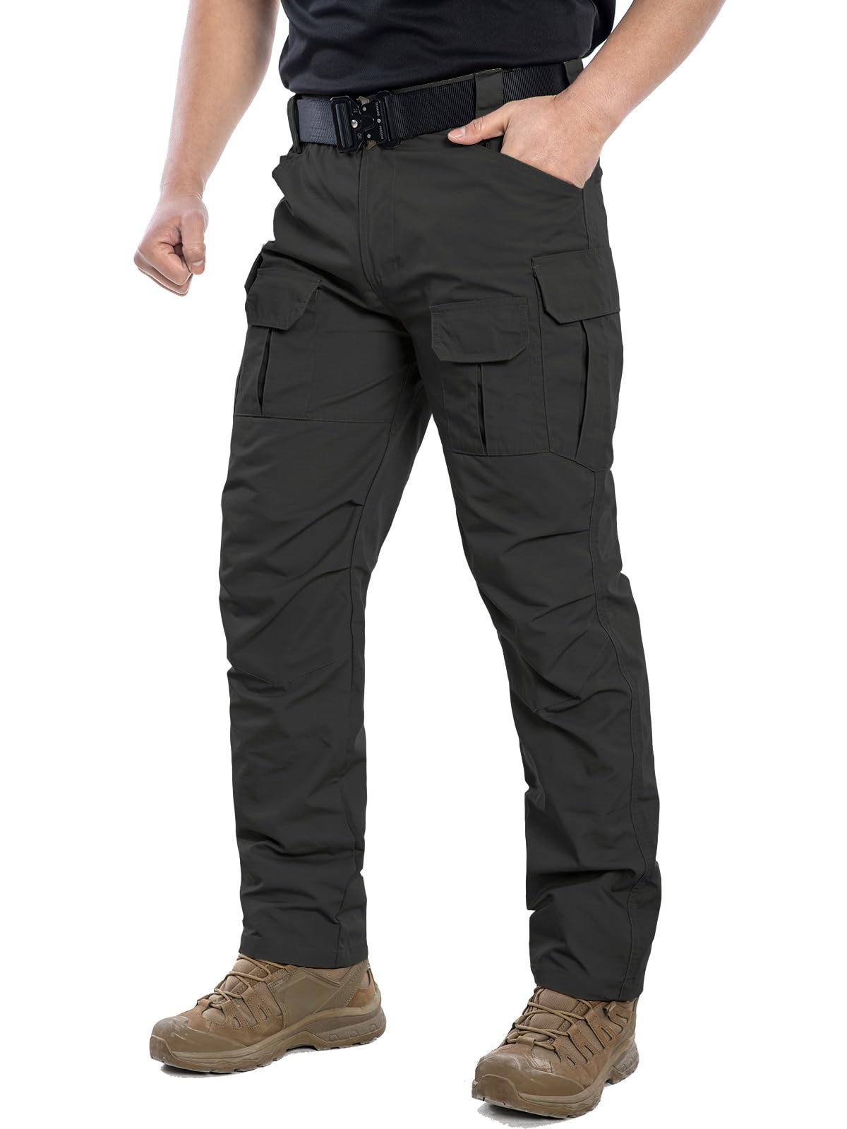 NAVEKULL Men's Outdoor Tactical Pants Rip Stop Lightweight Waterproof Military Combat Cargo Work Hiking Pants