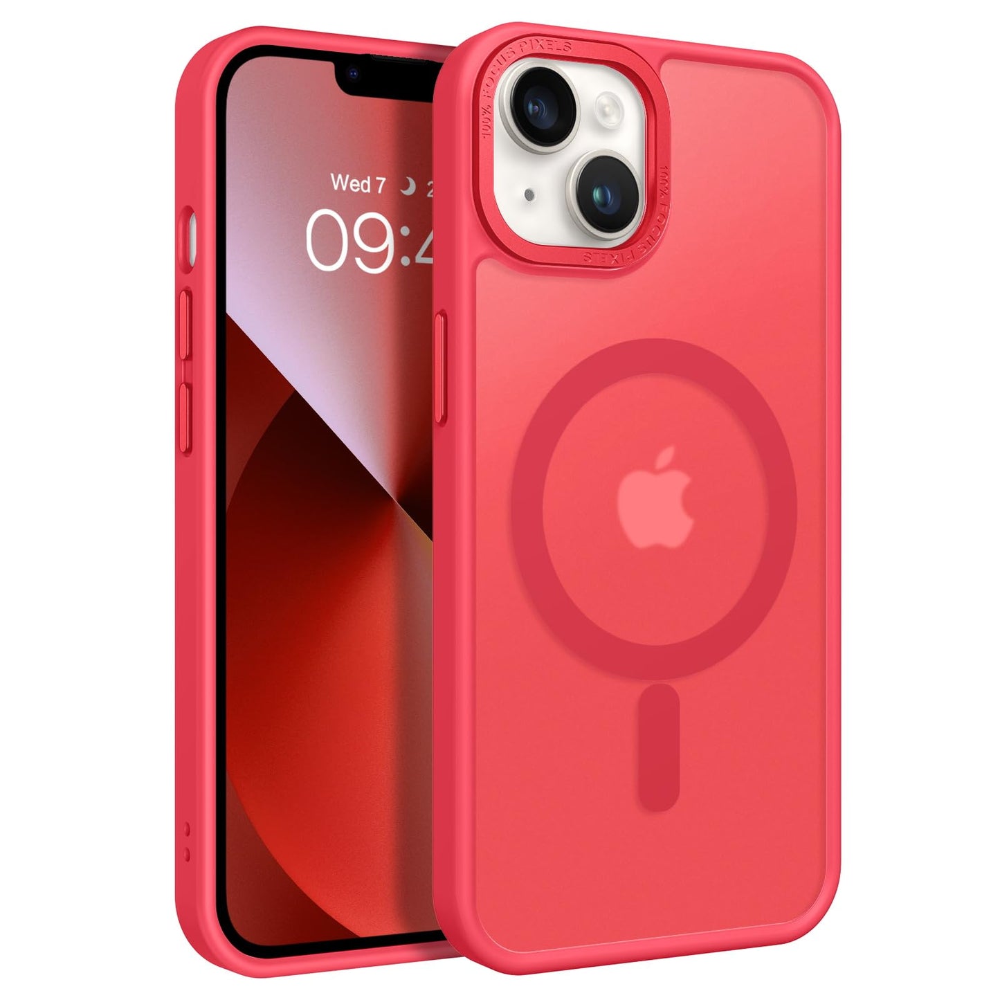 BENTOBEN Magnetic for iPhone 13 Case & iPhone 14 Case [Compatible with Magsafe] Translucent Matte Phone Case iPhone 13/14 Slim Fit Shockproof Women Men Protective Cover for iPhone 13/14 6.1", Hot Pink