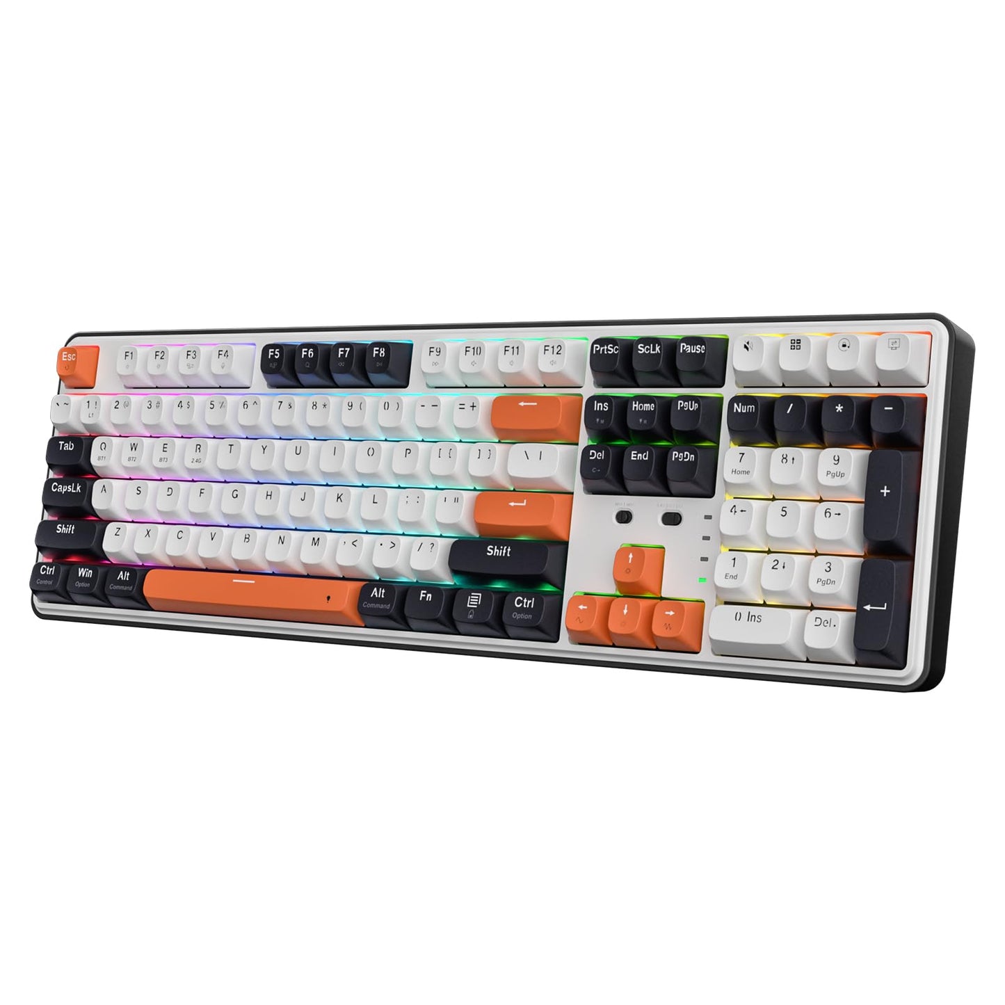 Redragon K668 RGB Gaming Keyboard, 104 Keys + Extra 4 Hotkeys Wired Mechanical Keyboard w/Sound Absorbing Foams, Upgraded Hot-swappable Socket, Mixed Color Keycaps x 2 Sets, Red Switch