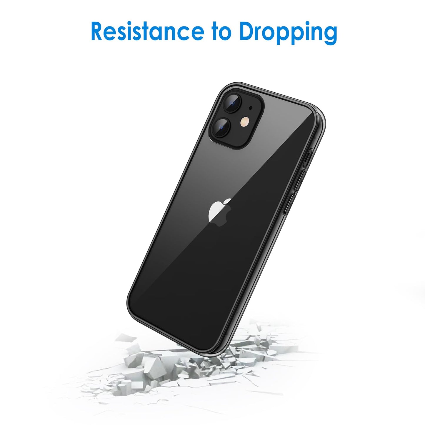 JETech Case for iPhone 12/12 Pro 6.1-Inch, Non-Yellowing Shockproof Phone Bumper Cover, Anti-Scratch Clear Back (HD Clear)
