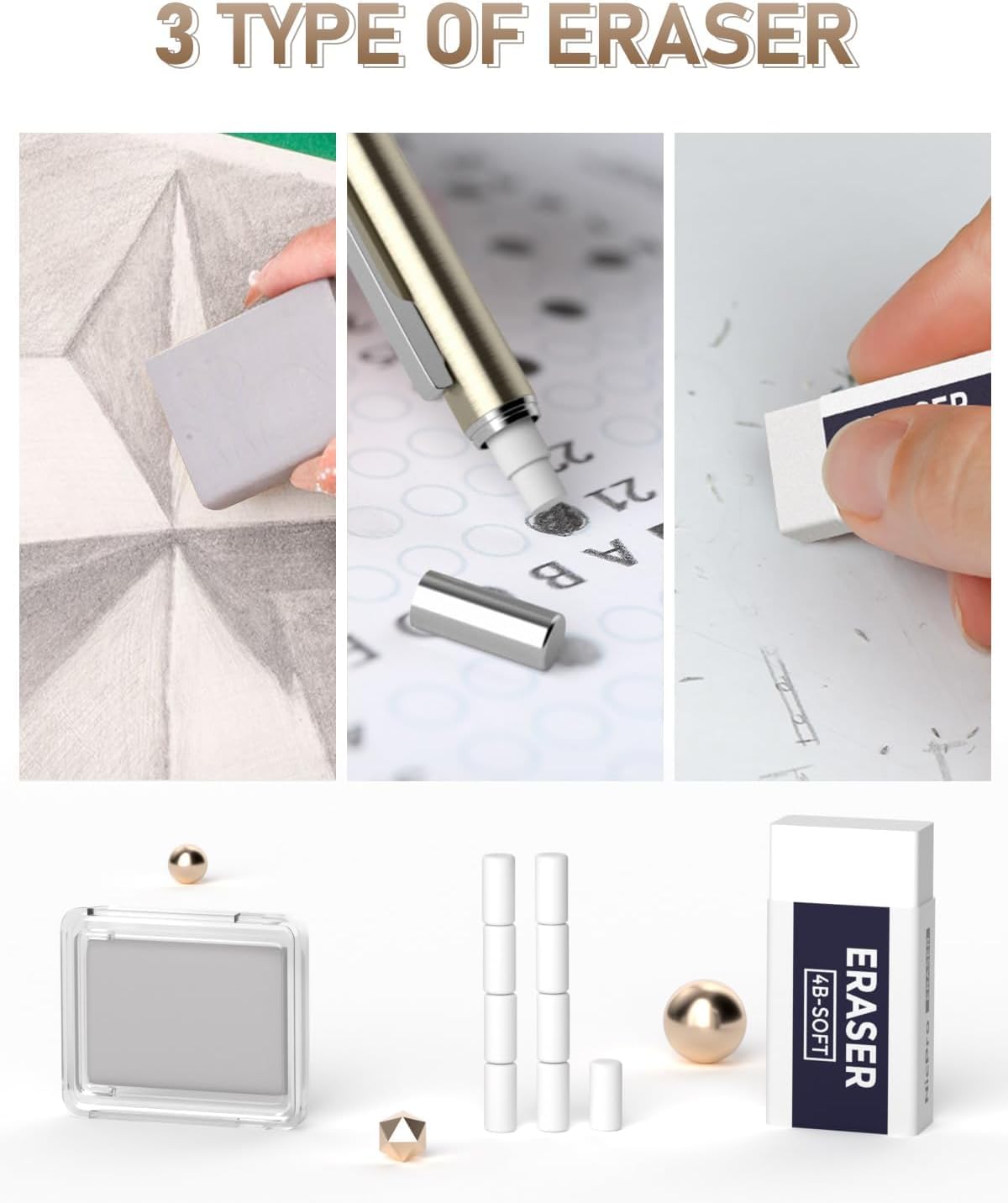 Nicpro 35PCS Art Mechanical Pencil Set, 3 PCS Metal Drafting Pencil 0.5 mm & 0.7 mm & 0.9 mm & 3 PCS 2mm Lead Holder (6B 4B 2B HB 2H 4H Colors) For Sketching Drawing With 20 Tube Lead Refills Case