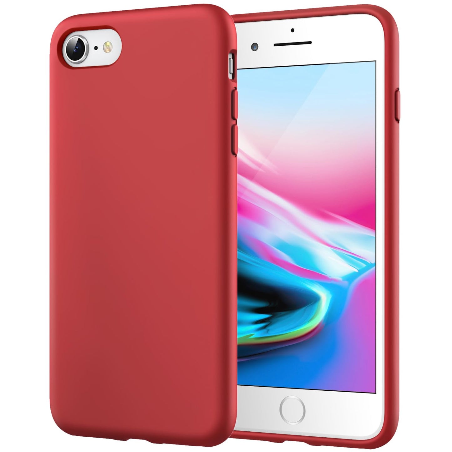 JETech Silicone Case for iPhone SE 3/2 (2022/2020 Edition), iPhone 8 and iPhone 7, 4.7-Inch, Silky-Soft Touch Full-Body Protective Case, Shockproof Cover with Microfiber Lining (Black)