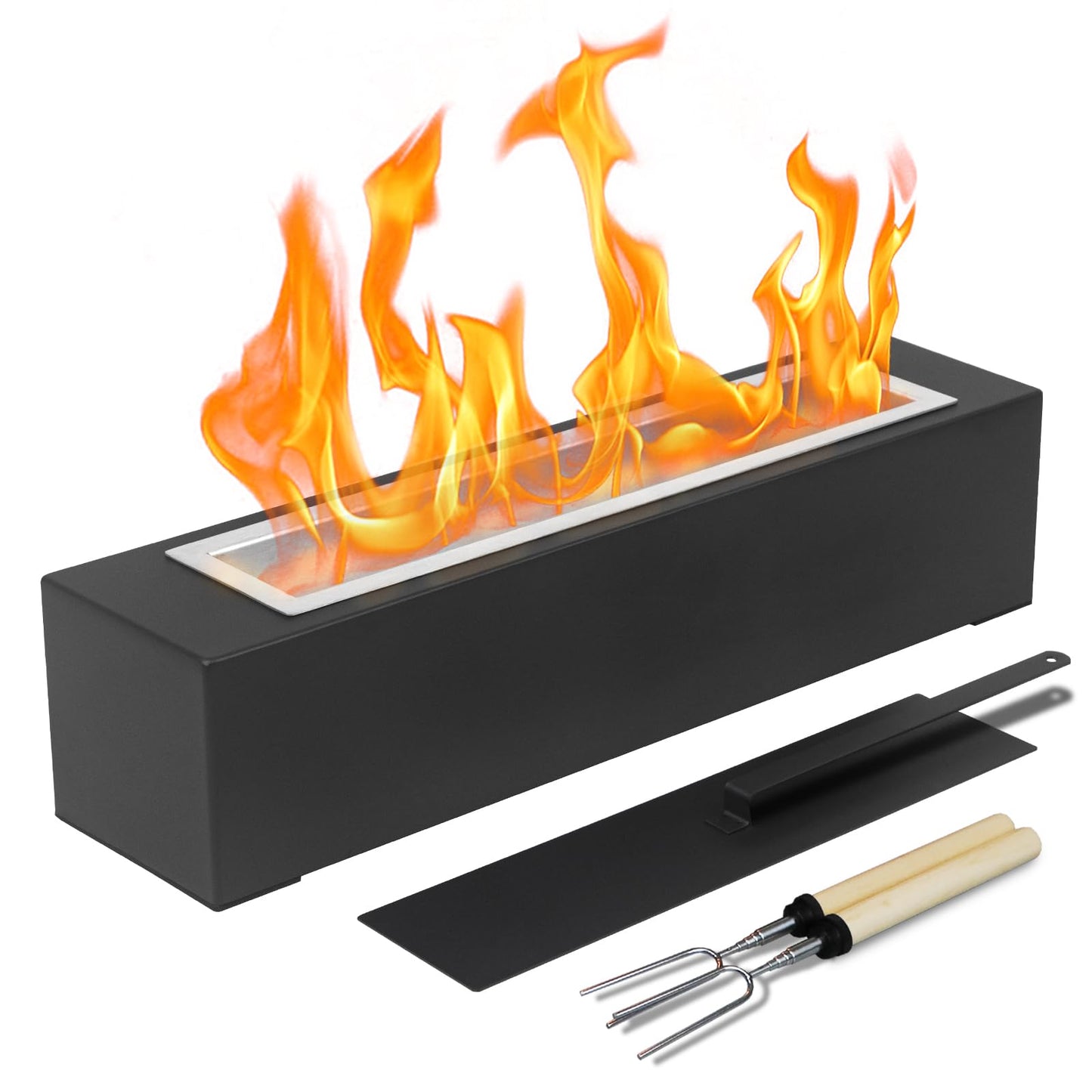 2024 New Tabletop Fire Pit,Woodgrain Portable Table Top Firepit Outdoor Indoor Table top Fireplace Smores Maker for Family Dinner Party Patio Balcony Backyard Housewarming Table Decor