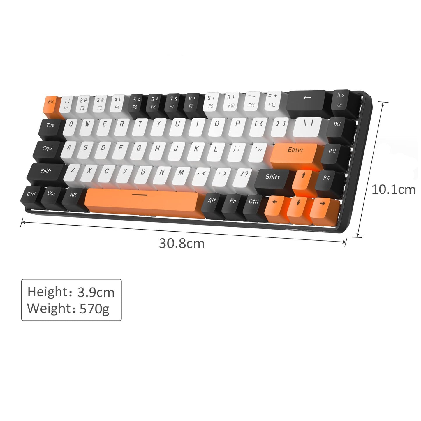 MageGee Portable 60% Mechanical Gaming Keyboard, MK-Box LED Backlit Compact 68 Keys Mini Wired Office Keyboard with Red Switch for Windows Laptop PC Mac - Black/Grey