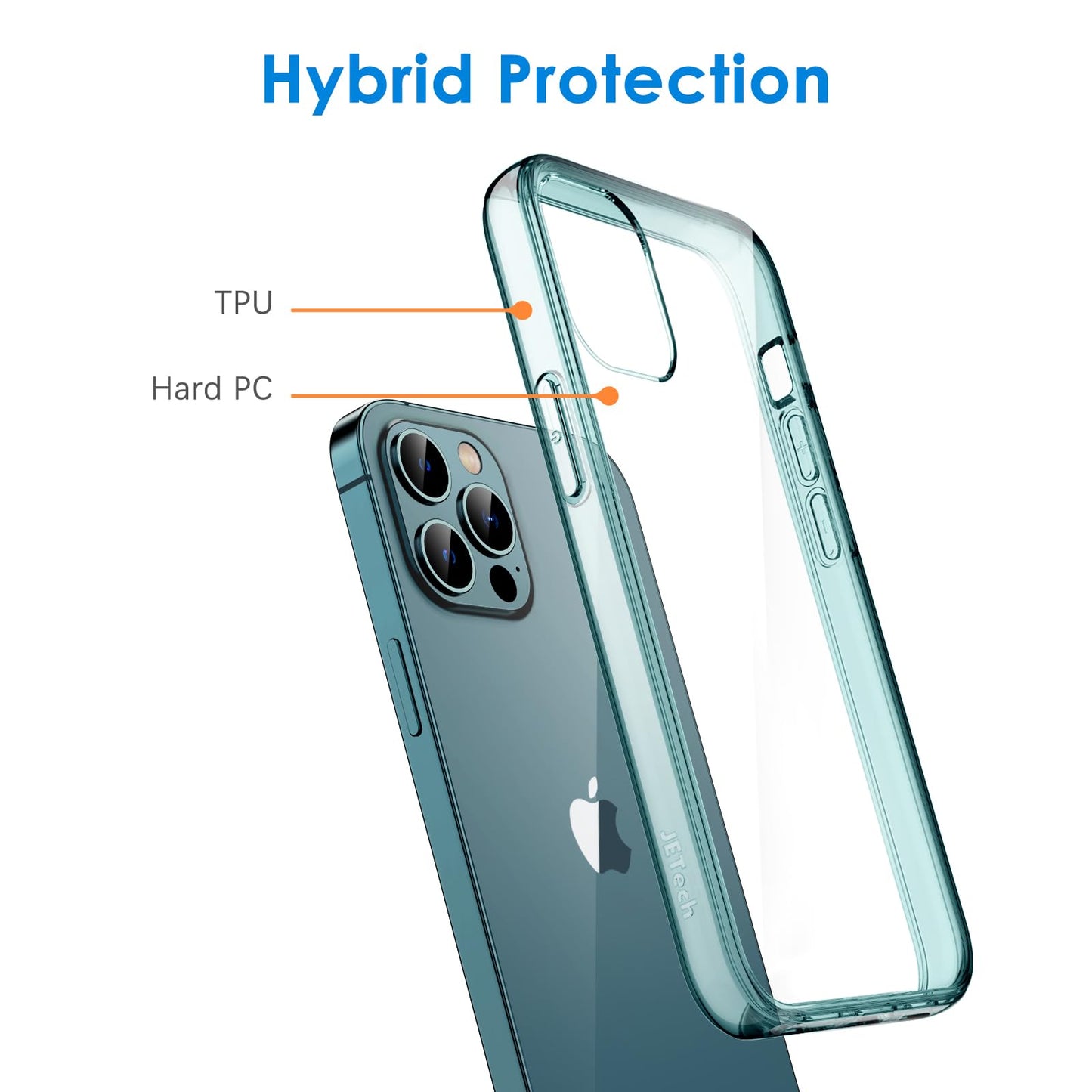 JETech Case for iPhone 12/12 Pro 6.1-Inch, Non-Yellowing Shockproof Phone Bumper Cover, Anti-Scratch Clear Back (HD Clear)