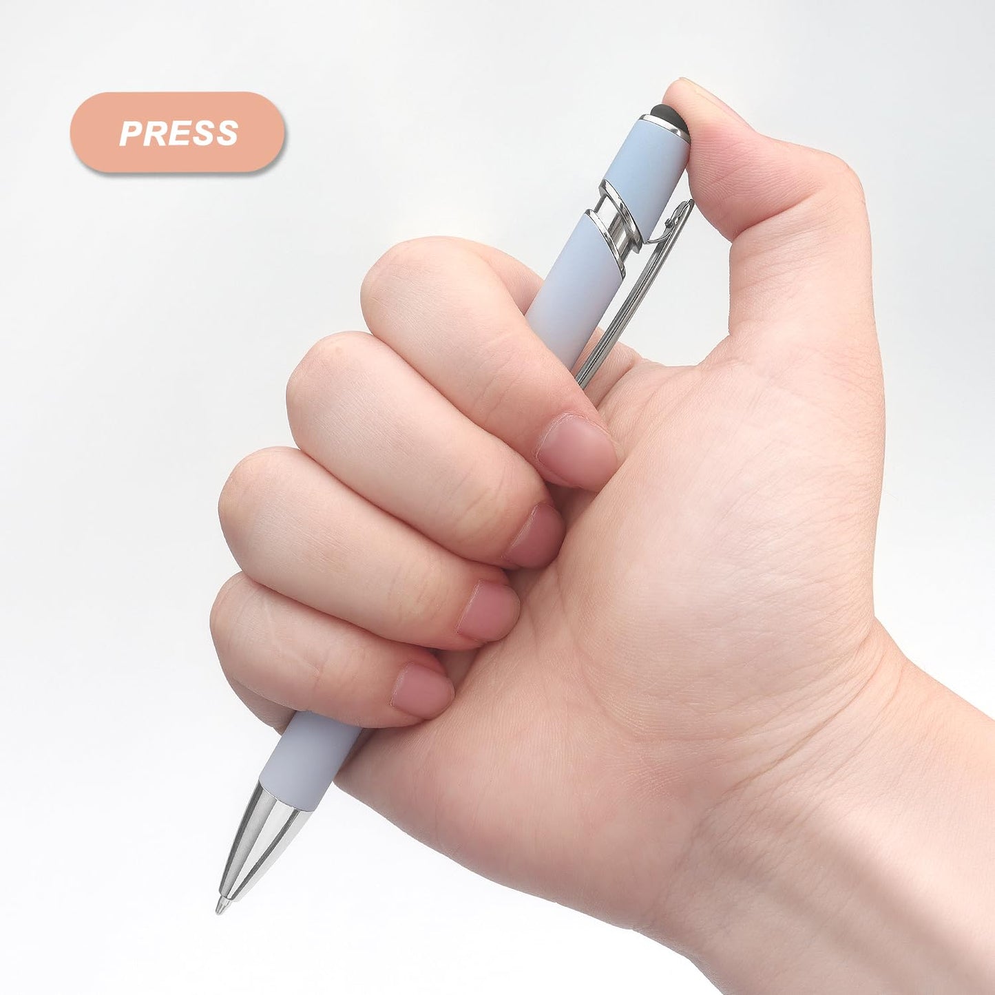 8 Pack Ballpoint Pen 2-in-1 Stylus Retractable Ballpoint Pen with Stylus tip, Metal Stylus Pen for Touch Screens, 1.0 mm Black Ink