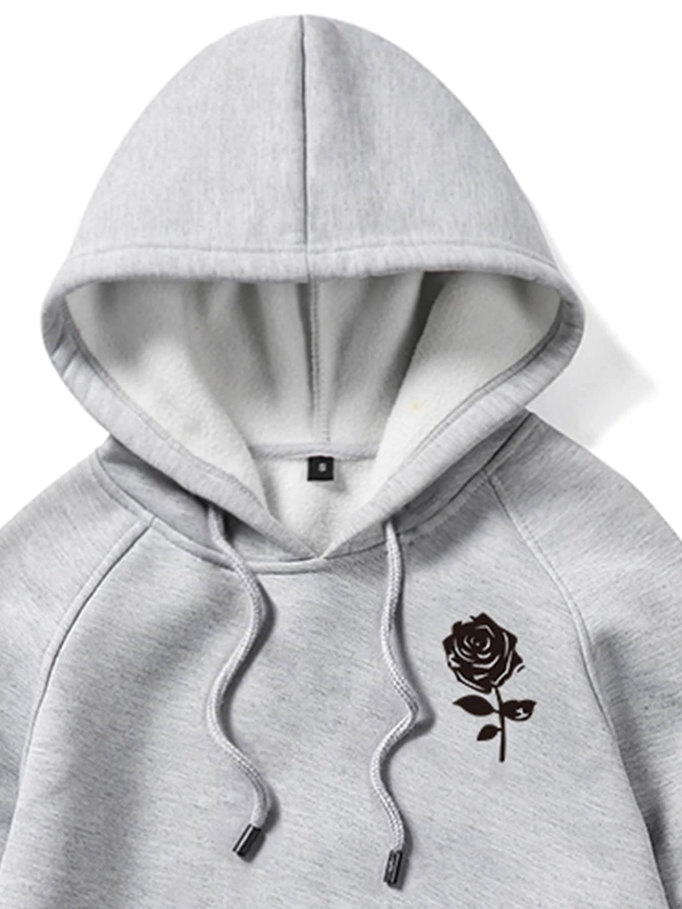 Floerns Men's Graphic Print Long Sleeve Drawstring Hoodie Pullover Sweatshirt