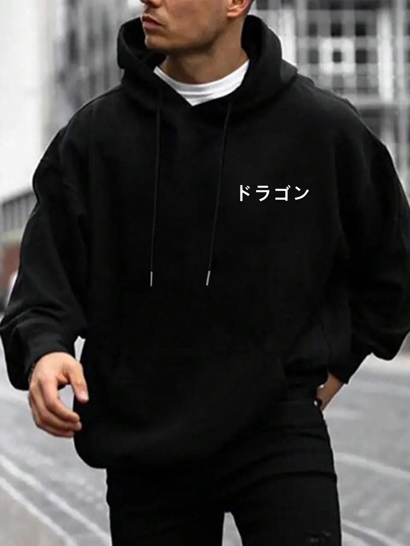 Floerns Men's Graphic Print Long Sleeve Drawstring Hoodie Pullover Sweatshirt