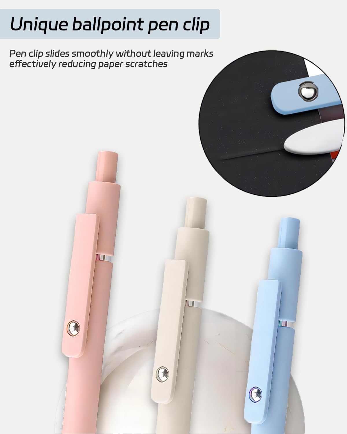 Gel Pens,6 Pcs 0.5mm Fine Point Black Ink Pens With Smooth Writing,Quick Dry Pens For Journaling,Nurse Aesthetic Pens,Office School Supplies for Men Women Student(Black Gray White)