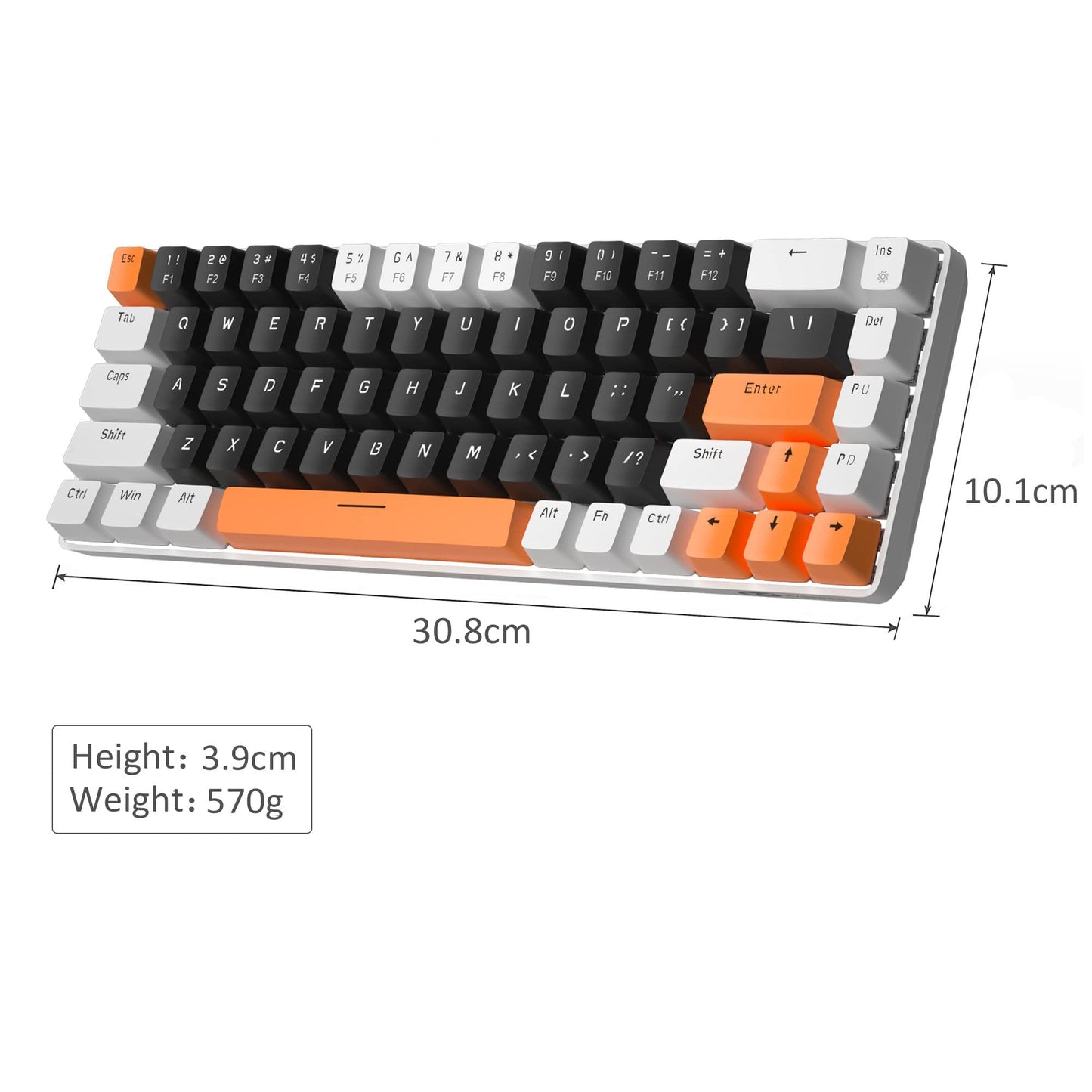 MageGee Portable 60% Mechanical Gaming Keyboard, MK-Box LED Backlit Compact 68 Keys Mini Wired Office Keyboard with Red Switch for Windows Laptop PC Mac - Black/Grey