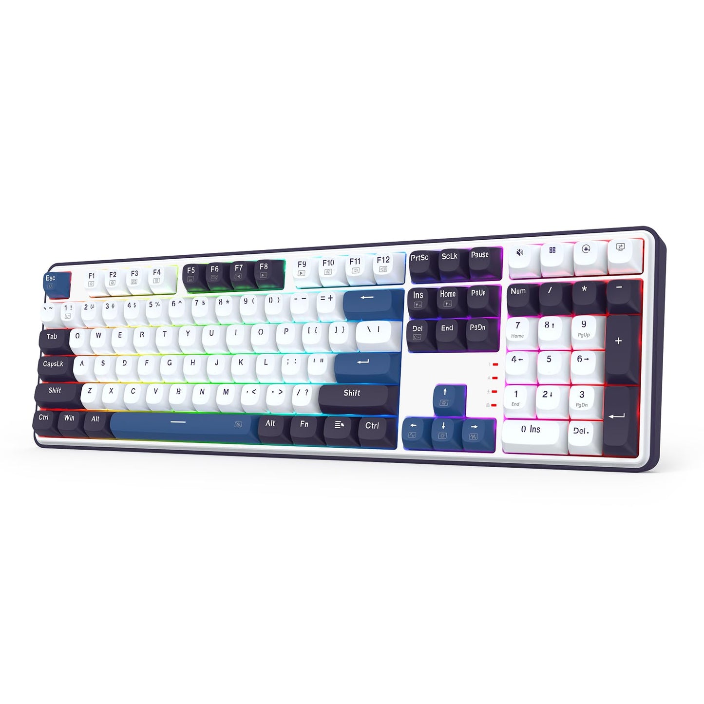 Redragon K668 RGB Gaming Keyboard, 104 Keys + Extra 4 Hotkeys Wired Mechanical Keyboard w/Sound Absorbing Foams, Upgraded Hot-swappable Socket, Mixed Color Keycaps x 2 Sets, Red Switch