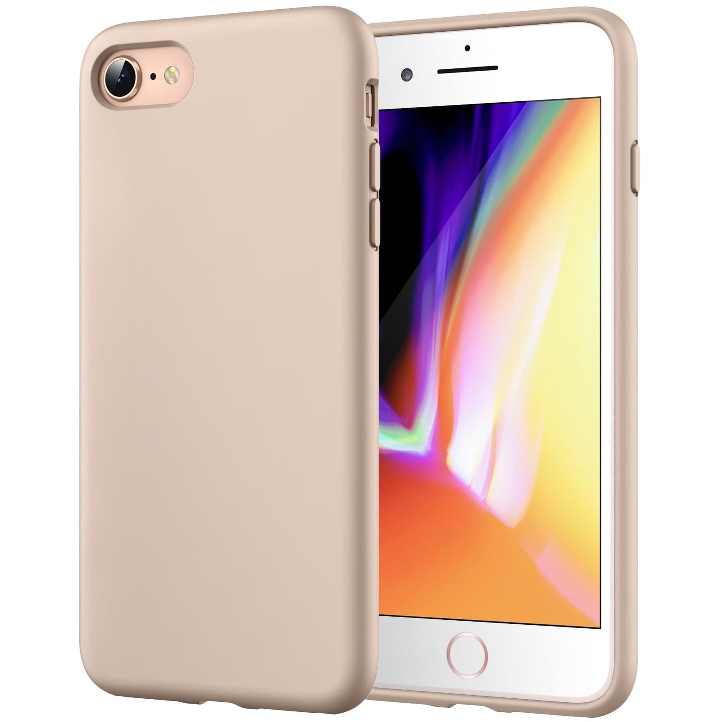 JETech Silicone Case for iPhone SE 3/2 (2022/2020 Edition), iPhone 8 and iPhone 7, 4.7-Inch, Silky-Soft Touch Full-Body Protective Case, Shockproof Cover with Microfiber Lining (Black)