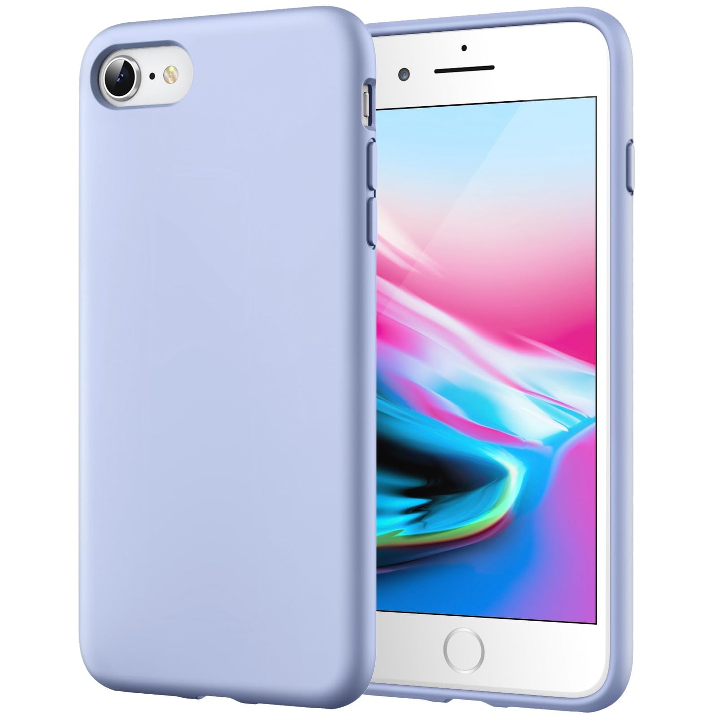 JETech Silicone Case for iPhone SE 3/2 (2022/2020 Edition), iPhone 8 and iPhone 7, 4.7-Inch, Silky-Soft Touch Full-Body Protective Case, Shockproof Cover with Microfiber Lining (Black)