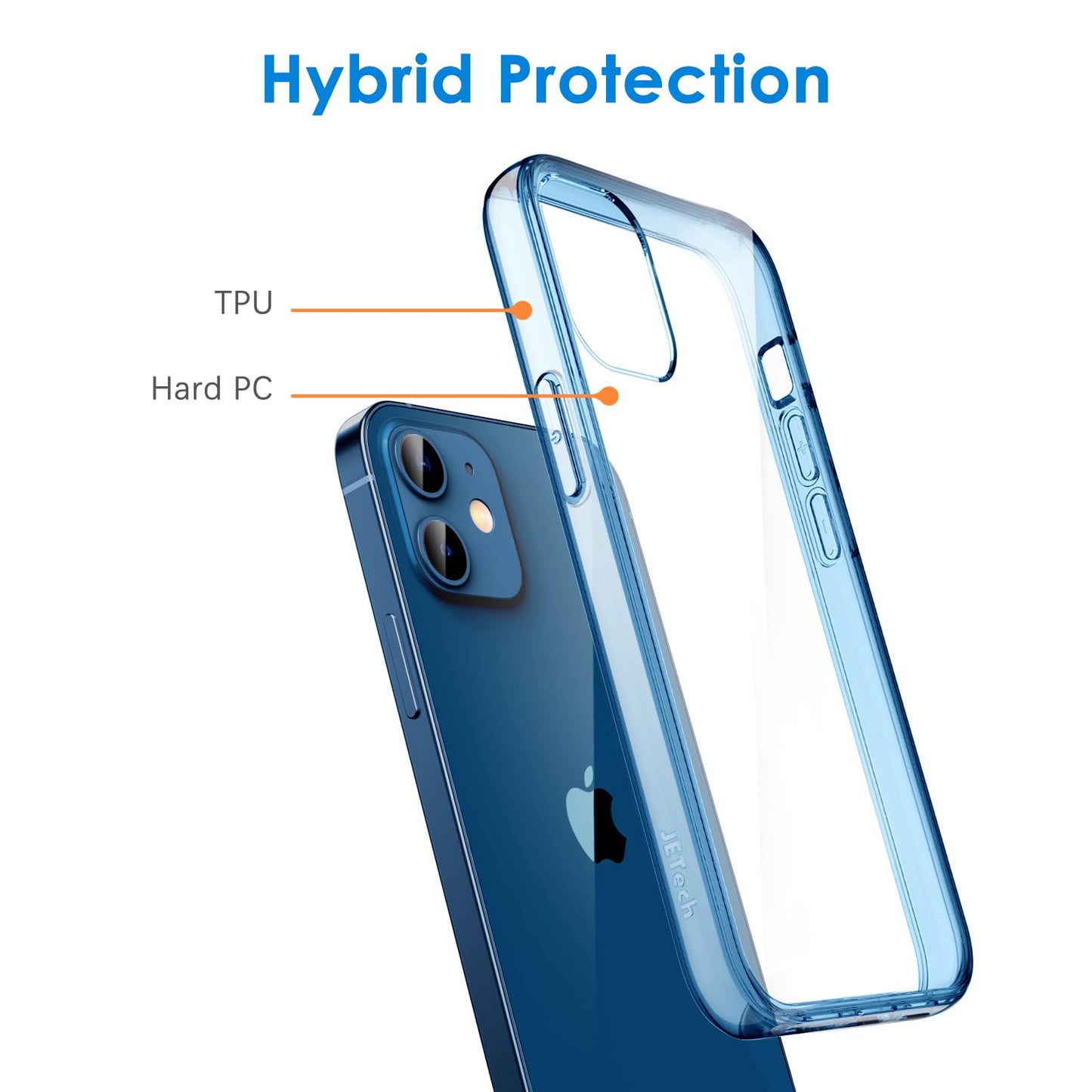 JETech Case for iPhone 12/12 Pro 6.1-Inch, Non-Yellowing Shockproof Phone Bumper Cover, Anti-Scratch Clear Back (HD Clear)