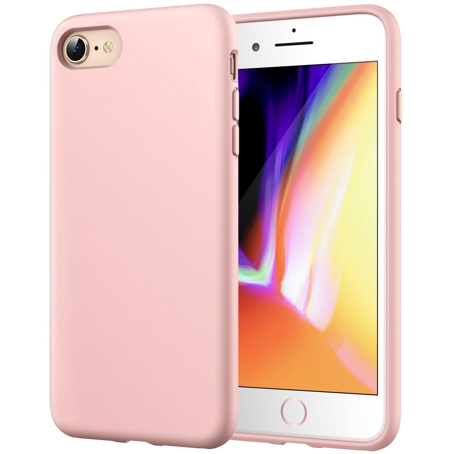 JETech Silicone Case for iPhone SE 3/2 (2022/2020 Edition), iPhone 8 and iPhone 7, 4.7-Inch, Silky-Soft Touch Full-Body Protective Case, Shockproof Cover with Microfiber Lining (Black)