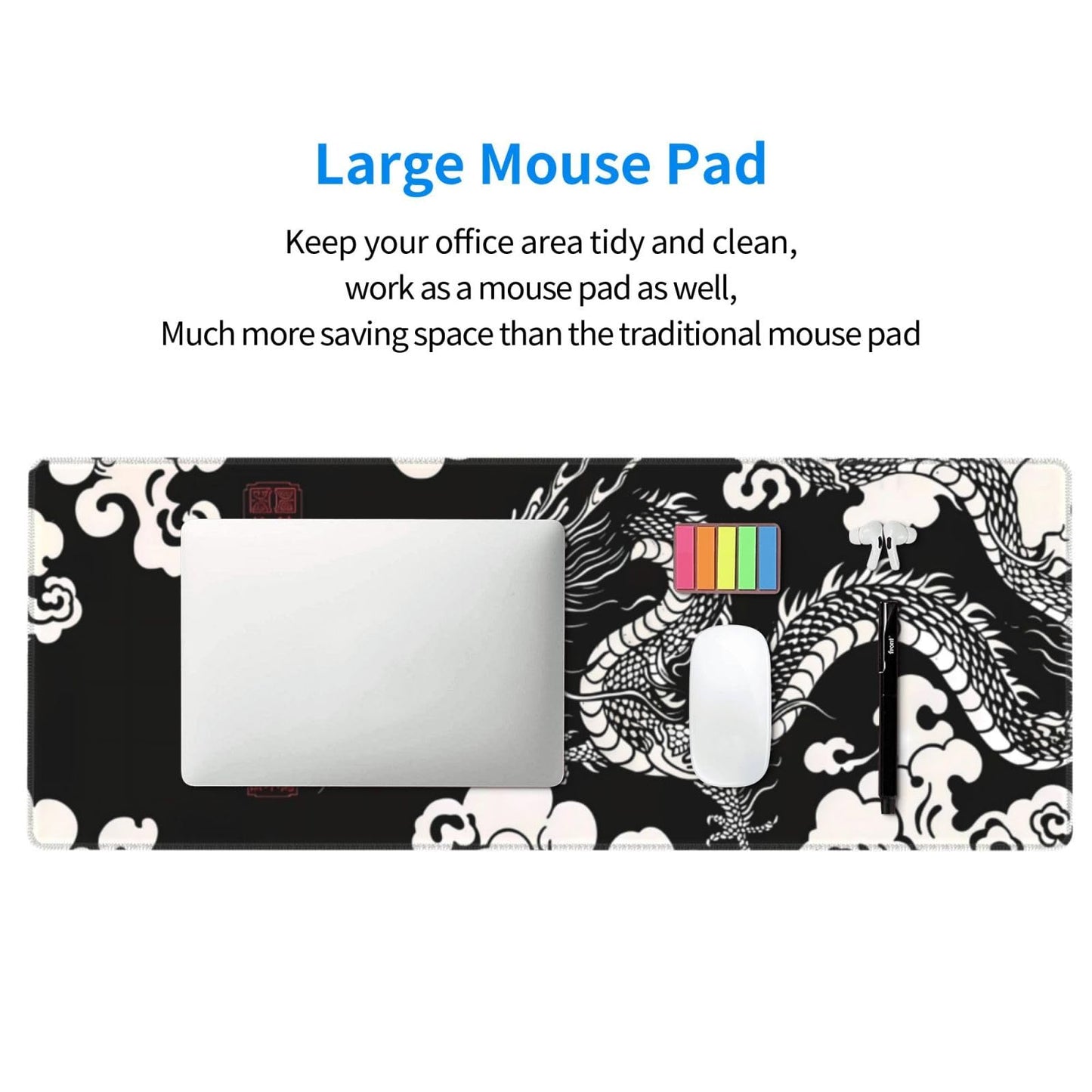 Japanese Mouse Pad, Large Japanese Desk Mat, XL Anime Gaming Keyboard Mat, Non-Slip Rubber Base, Big Extended Desk Protector for Home Office, 31.5”x11.8”