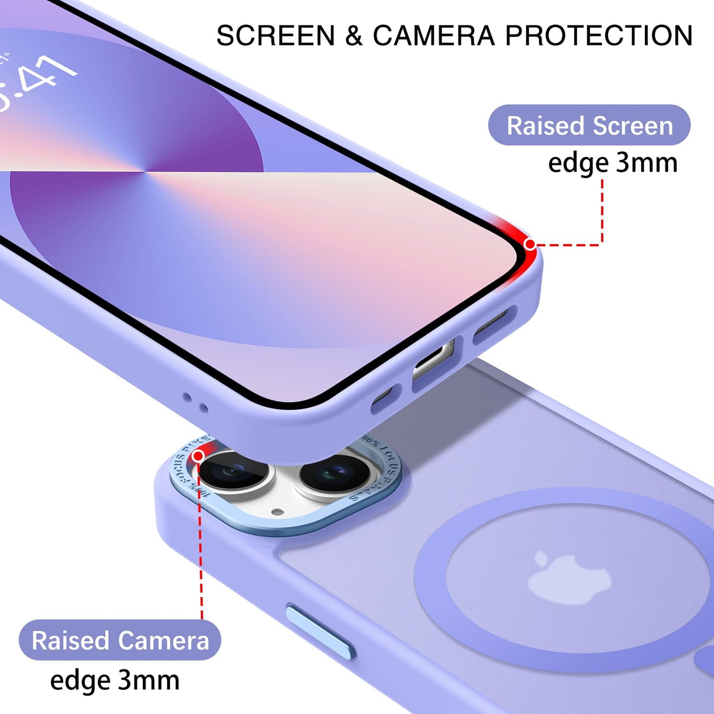 BENTOBEN Magnetic for iPhone 13 Case & iPhone 14 Case [Compatible with Magsafe] Translucent Matte Phone Case iPhone 13/14 Slim Fit Shockproof Women Men Protective Cover for iPhone 13/14 6.1", Hot Pink