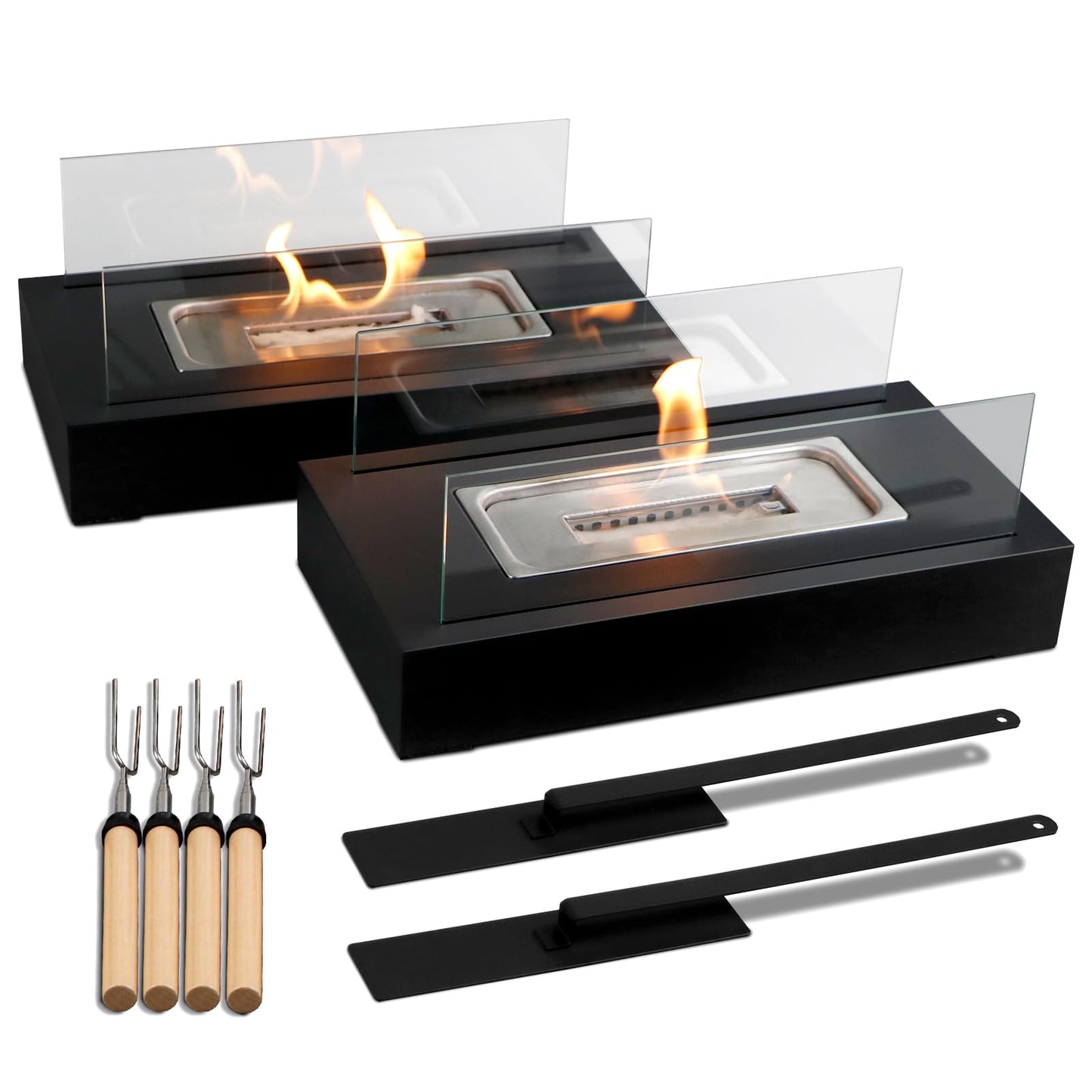 2024 New Tabletop Fire Pit,Woodgrain Portable Table Top Firepit Outdoor Indoor Table top Fireplace Smores Maker for Family Dinner Party Patio Balcony Backyard Housewarming Table Decor