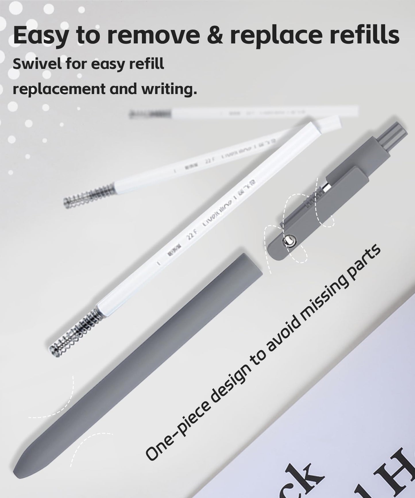 Gel Pens,6 Pcs 0.5mm Fine Point Black Ink Pens With Smooth Writing,Quick Dry Pens For Journaling,Nurse Aesthetic Pens,Office School Supplies for Men Women Student(Black Gray White)