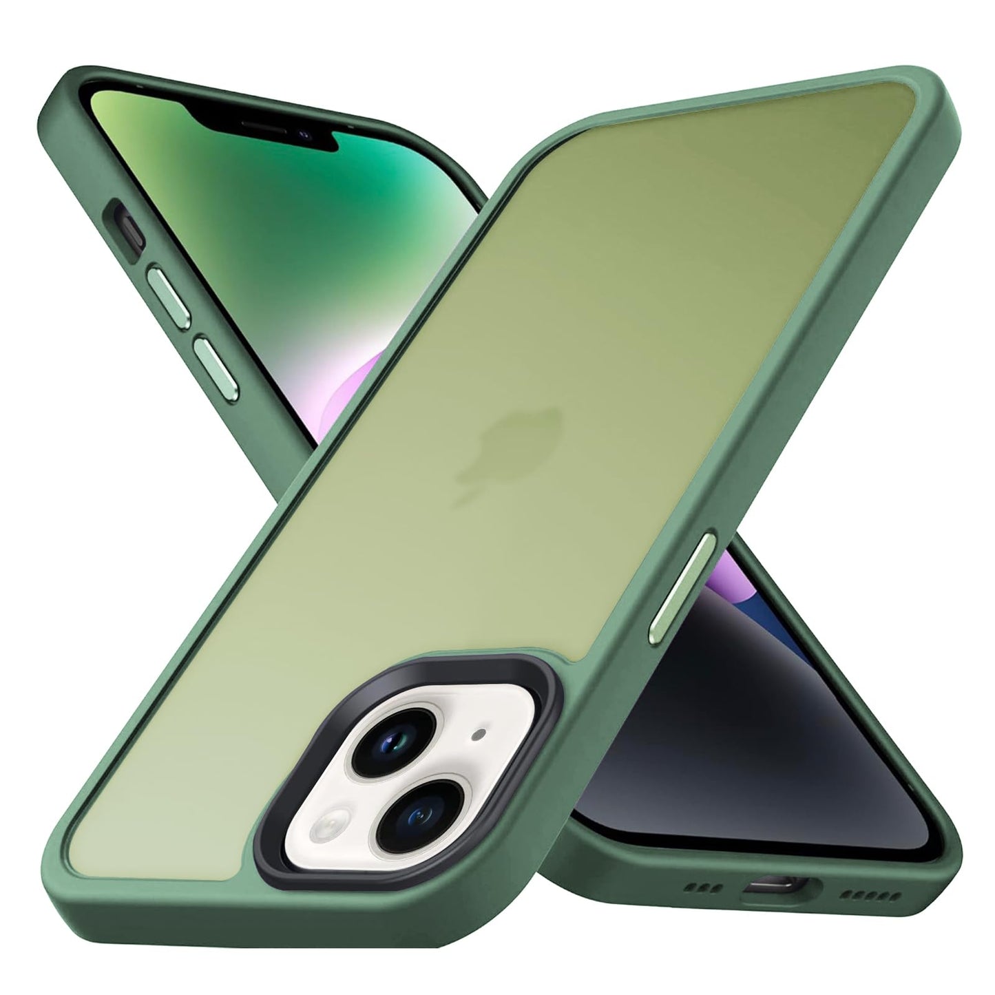 Designed for iPhone 12 & iPhone 12 Pro Case, [Support Wireless Charging] Silicone Soft Anti-Scratch Shockproof Protective Slim Translucent Phone Case for iPhone 12/12 Pro 6.1 inch,Green