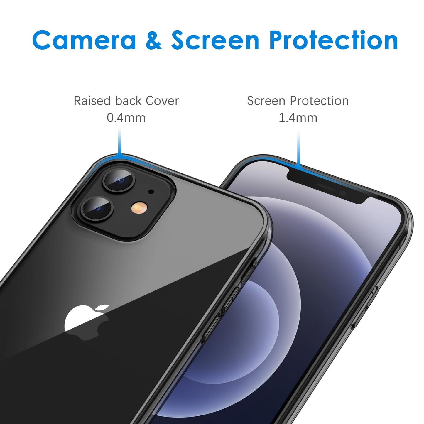 JETech Case for iPhone 12/12 Pro 6.1-Inch, Non-Yellowing Shockproof Phone Bumper Cover, Anti-Scratch Clear Back (HD Clear)