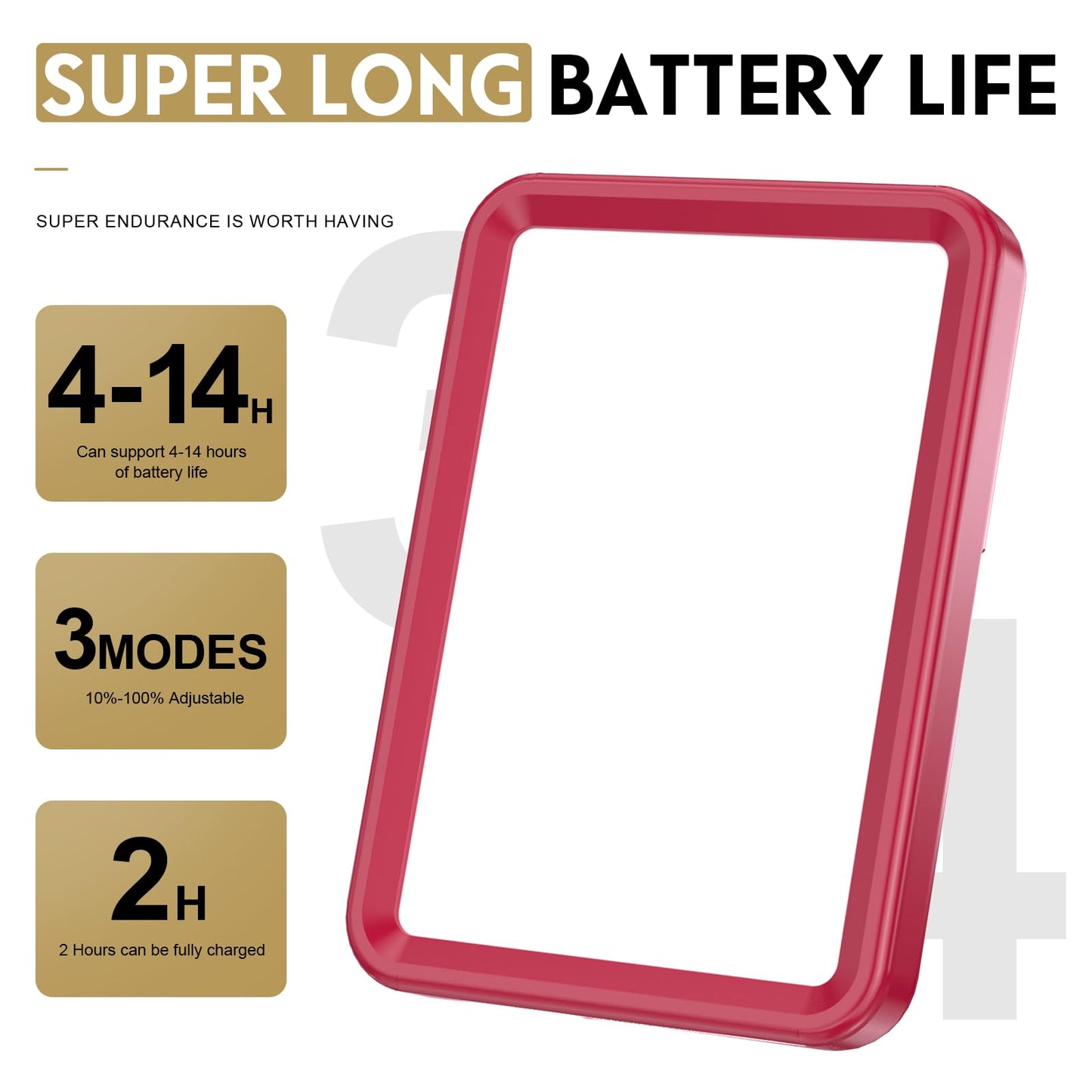 Rechargeable Soft Selfie Light for Phone, Camera, Laptop, 4-14H Battery Portable LED Light for Pictures, Phone Light Clip for Selfie, Vlog, TikTok, Makeup, Video Conference Black