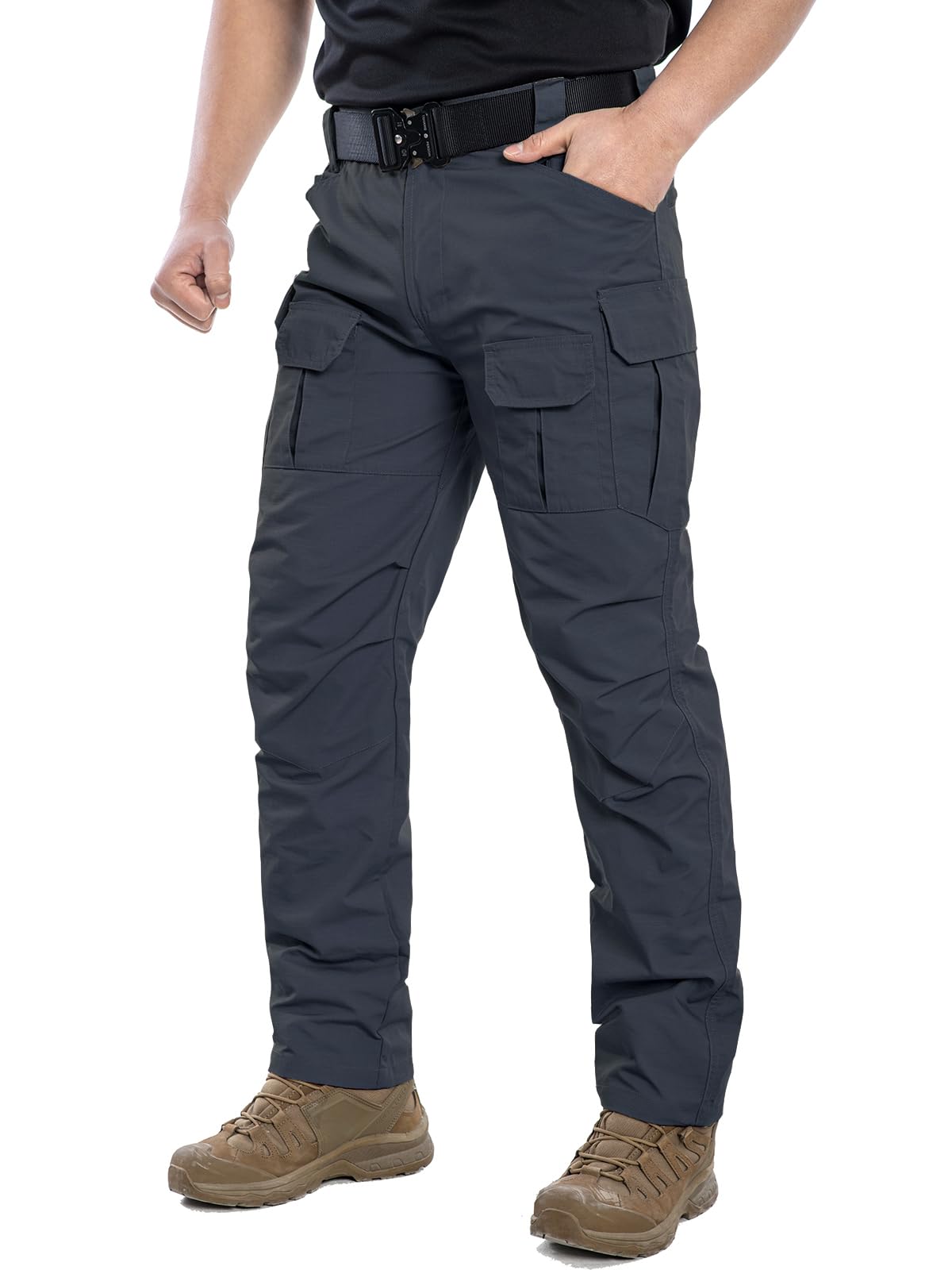 NAVEKULL Men's Outdoor Tactical Pants Rip Stop Lightweight Waterproof Military Combat Cargo Work Hiking Pants
