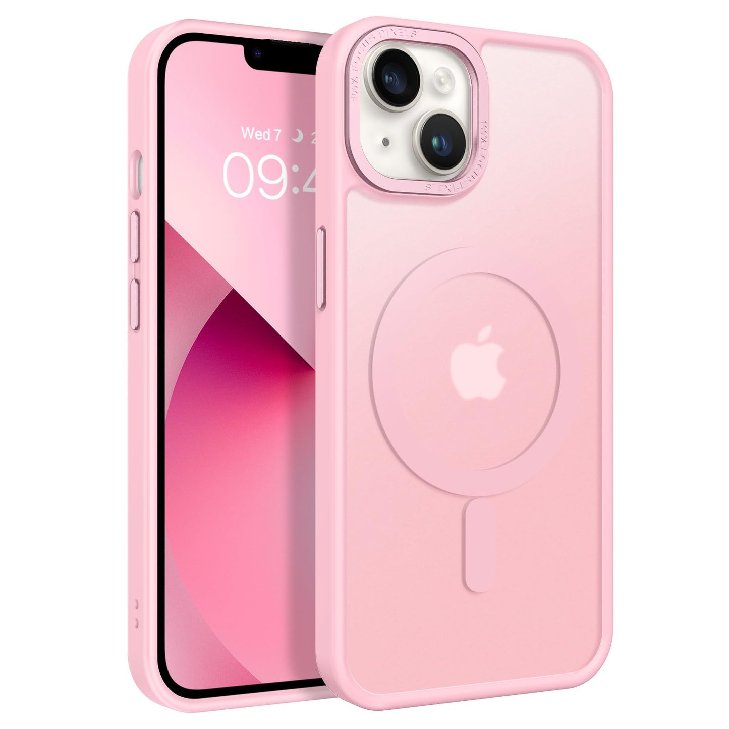 BENTOBEN Magnetic for iPhone 13 Case & iPhone 14 Case [Compatible with Magsafe] Translucent Matte Phone Case iPhone 13/14 Slim Fit Shockproof Women Men Protective Cover for iPhone 13/14 6.1", Hot Pink
