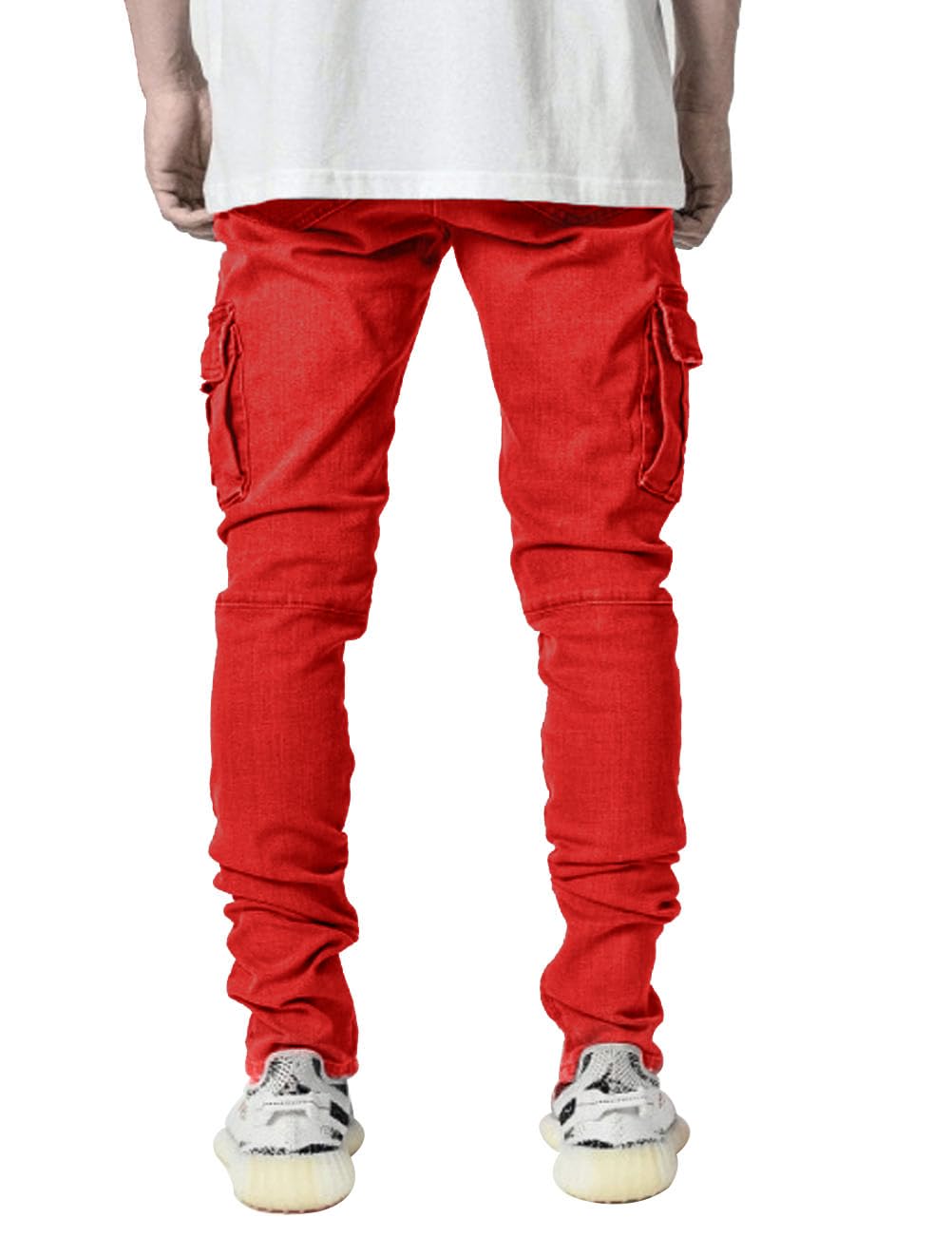 HUNGSON Men's Slim Fit Stretch Jeans Ripped Skinny Jeans for Men, Distressed Straight Leg Fashion Comfort Flex Waist Pants