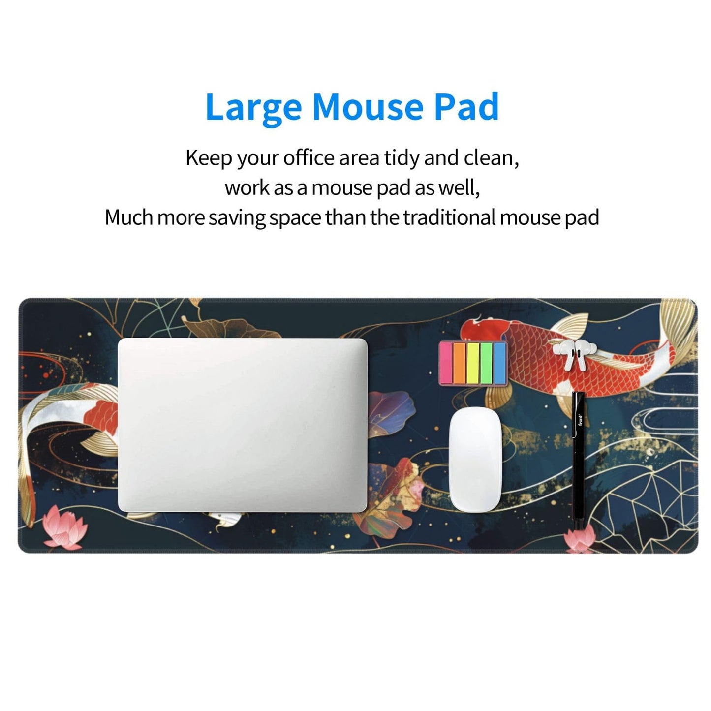 Japanese Mouse Pad, Large Japanese Desk Mat, XL Anime Gaming Keyboard Mat, Non-Slip Rubber Base, Big Extended Desk Protector for Home Office, 31.5”x11.8”