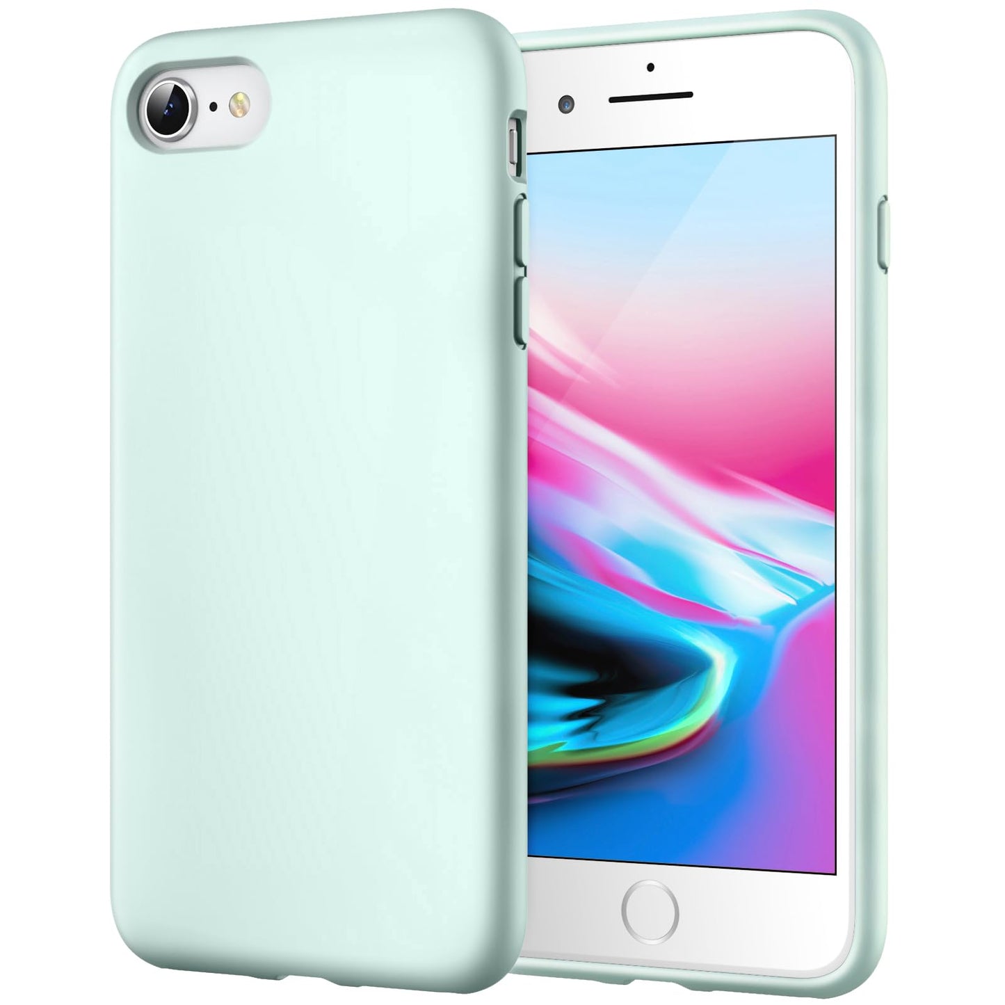 JETech Silicone Case for iPhone SE 3/2 (2022/2020 Edition), iPhone 8 and iPhone 7, 4.7-Inch, Silky-Soft Touch Full-Body Protective Case, Shockproof Cover with Microfiber Lining (Black)