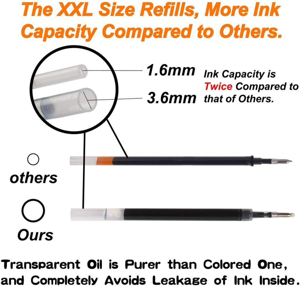 45 Pack Black Gel Pens, Retractable Medium Point Gel Ink Pens Smooth Writing for School Office Home, Comfort Grip (22 Black Pens + 23 Refills)