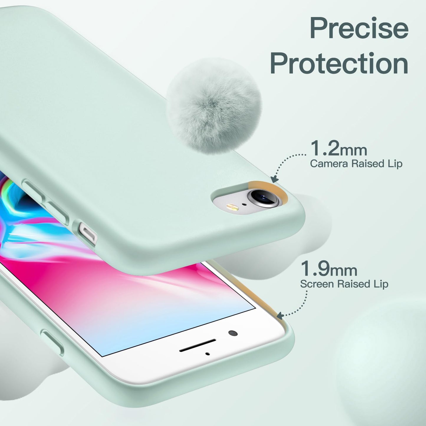 JETech Silicone Case for iPhone SE 3/2 (2022/2020 Edition), iPhone 8 and iPhone 7, 4.7-Inch, Silky-Soft Touch Full-Body Protective Case, Shockproof Cover with Microfiber Lining (Black)