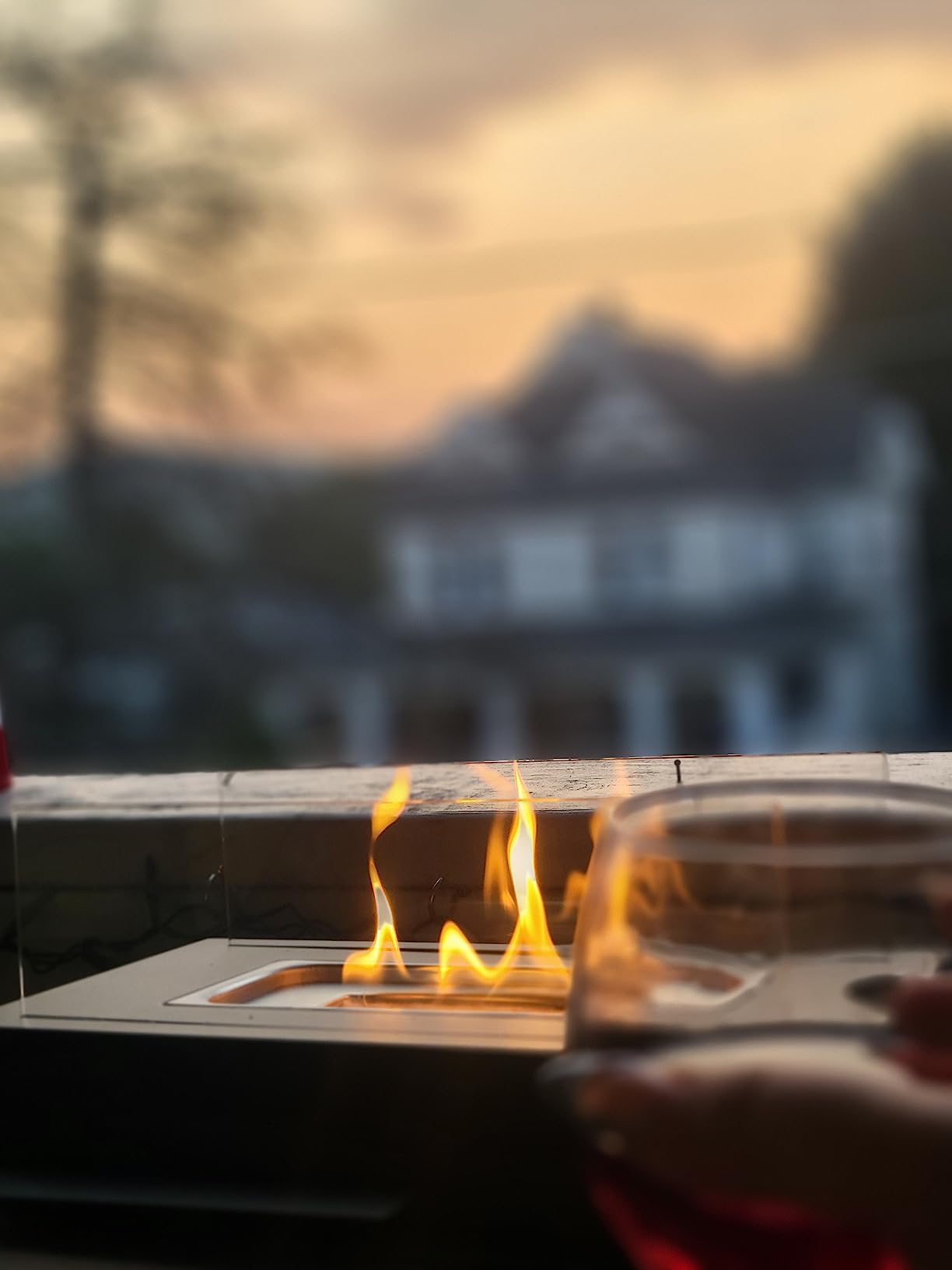 2024 New Tabletop Fire Pit,Woodgrain Portable Table Top Firepit Outdoor Indoor Table top Fireplace Smores Maker for Family Dinner Party Patio Balcony Backyard Housewarming Table Decor