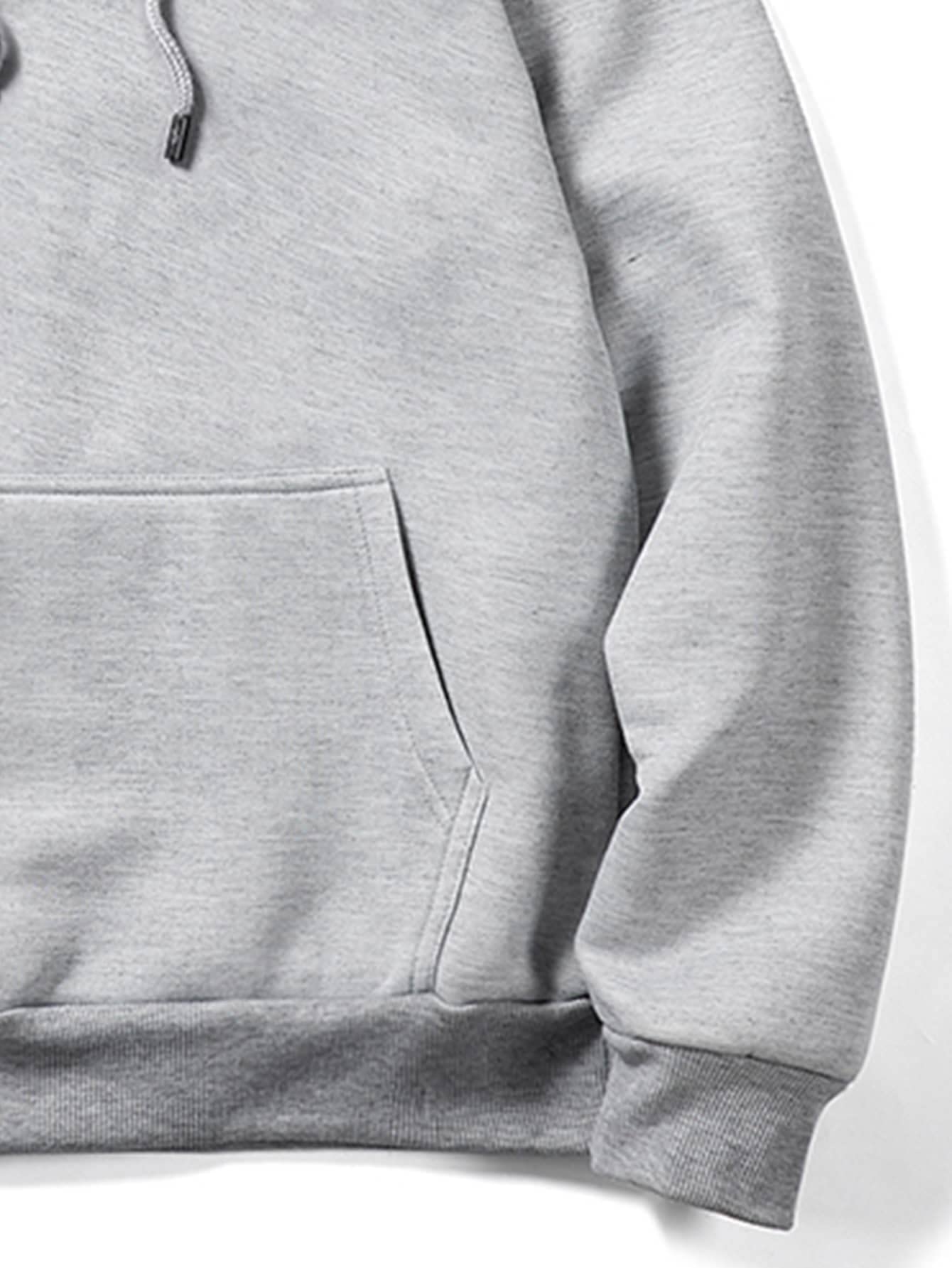 Floerns Men's Graphic Print Long Sleeve Drawstring Hoodie Pullover Sweatshirt