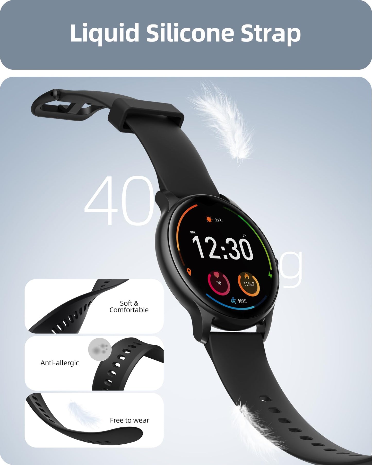 Parsonver Smart Watch for Men Women(Answer/Make Calls), HD Screen Fitness Tracker IP68 Waterproof 100+ Sport Modes, Heart Rate Sleep Monitor, Pedometer, Smartwatch for Android Phones/iPhone Compatible