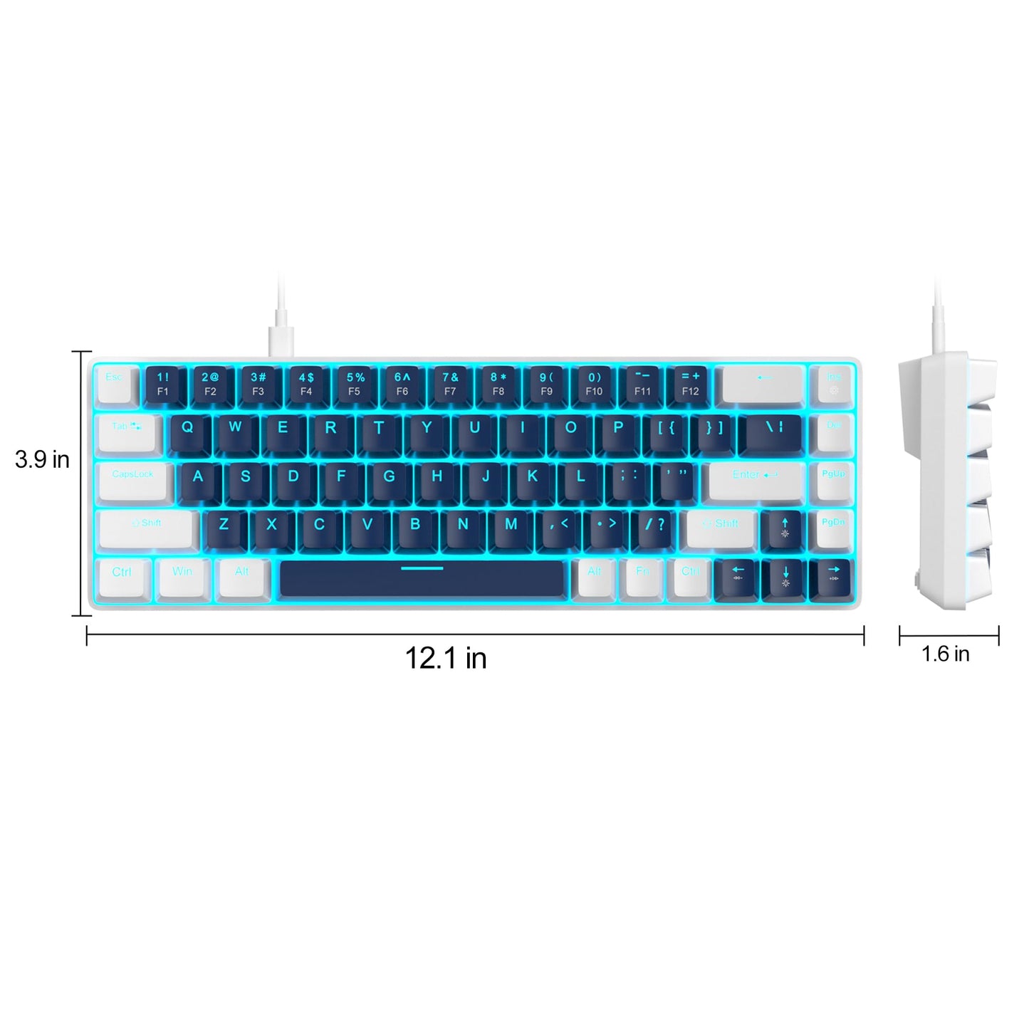 MageGee Portable 60% Mechanical Gaming Keyboard, MK-Box LED Backlit Compact 68 Keys Mini Wired Office Keyboard with Red Switch for Windows Laptop PC Mac - Black/Grey