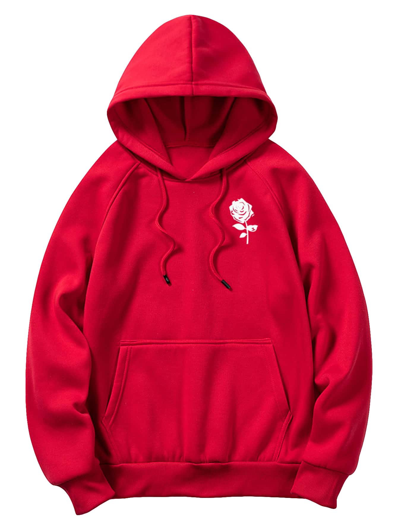 Floerns Men's Graphic Print Long Sleeve Drawstring Hoodie Pullover Sweatshirt