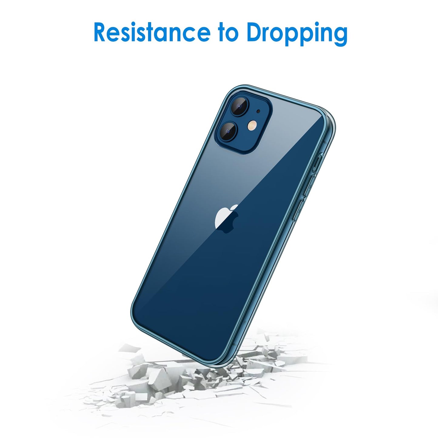 JETech Case for iPhone 12/12 Pro 6.1-Inch, Non-Yellowing Shockproof Phone Bumper Cover, Anti-Scratch Clear Back (HD Clear)