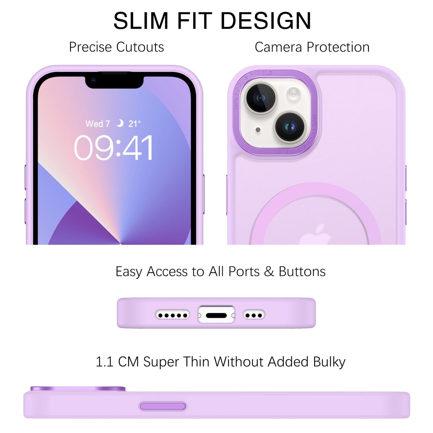BENTOBEN Magnetic for iPhone 13 Case & iPhone 14 Case [Compatible with Magsafe] Translucent Matte Phone Case iPhone 13/14 Slim Fit Shockproof Women Men Protective Cover for iPhone 13/14 6.1", Hot Pink
