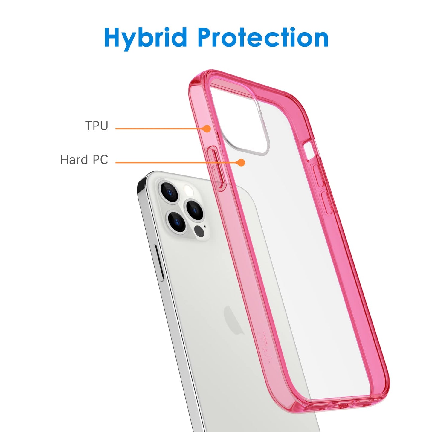 JETech Case for iPhone 12/12 Pro 6.1-Inch, Non-Yellowing Shockproof Phone Bumper Cover, Anti-Scratch Clear Back (HD Clear)