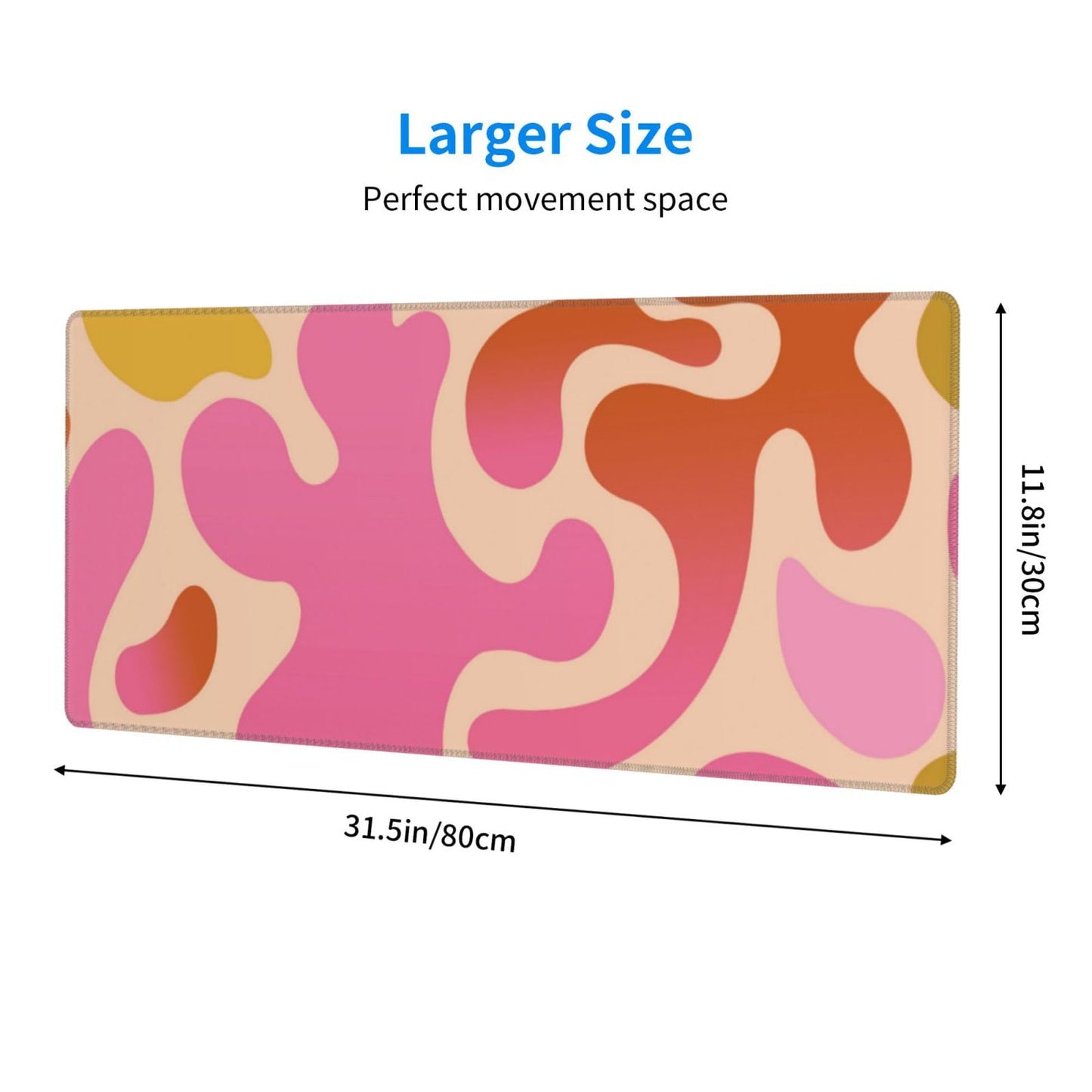 Japanese Mouse Pad, Large Japanese Desk Mat, XL Anime Gaming Keyboard Mat, Non-Slip Rubber Base, Big Extended Desk Protector for Home Office, 31.5”x11.8”
