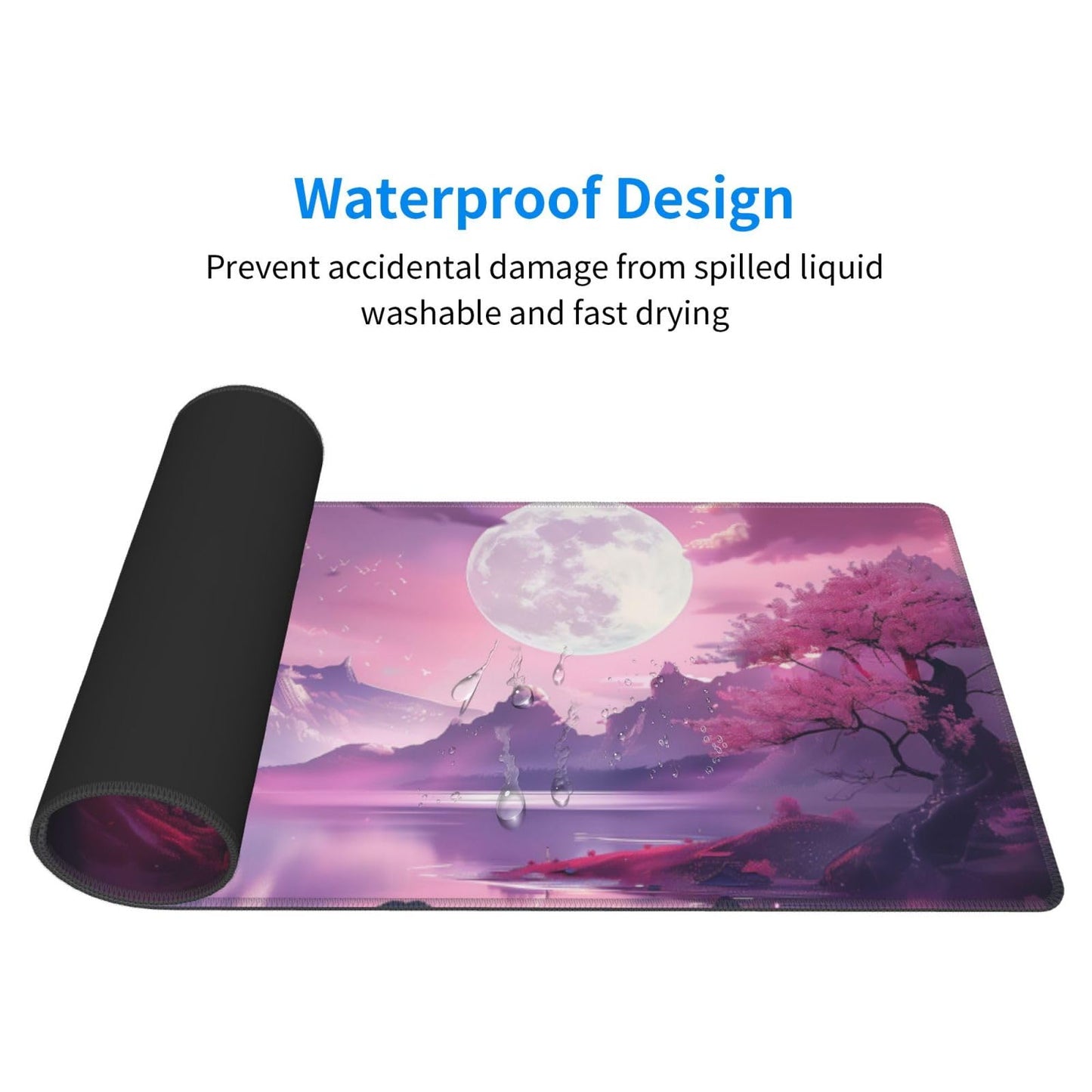 Japanese Mouse Pad, Large Japanese Desk Mat, XL Anime Gaming Keyboard Mat, Non-Slip Rubber Base, Big Extended Desk Protector for Home Office, 31.5”x11.8”