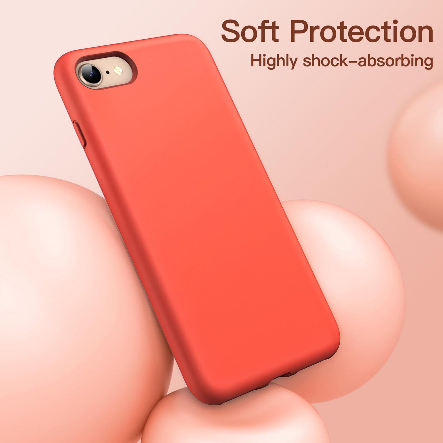 JETech Silicone Case for iPhone SE 3/2 (2022/2020 Edition), iPhone 8 and iPhone 7, 4.7-Inch, Silky-Soft Touch Full-Body Protective Case, Shockproof Cover with Microfiber Lining (Black)