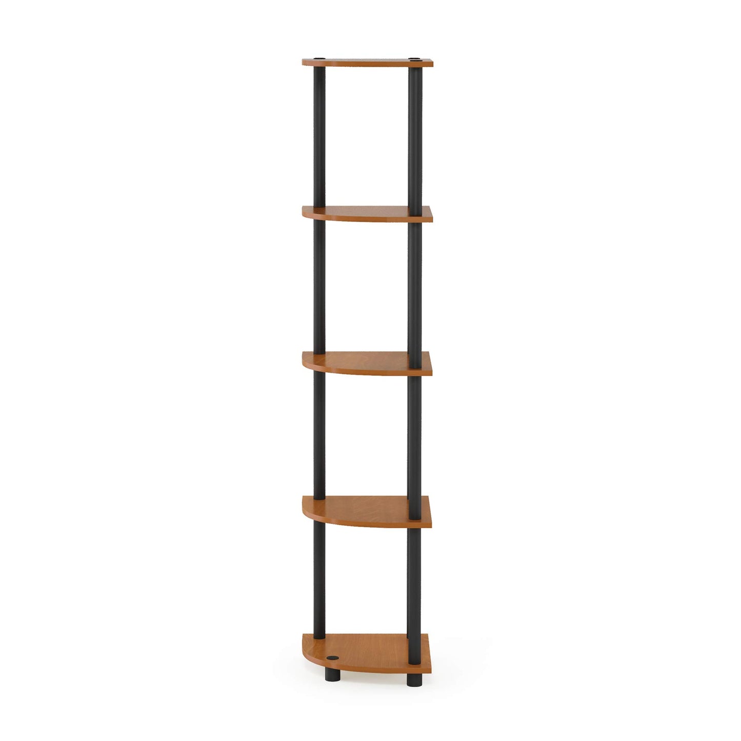 Furinno Turn-N-Tube 5 Tier Corner Display Rack Multipurpose Shelving Unit, 1-Pack, Espresso/Black