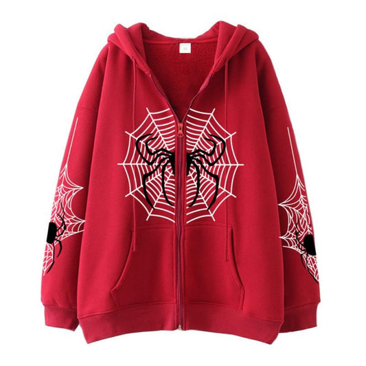 Y2K Unisex Streetwear - Hoodies for Men Spider Hoodies for Women - Oversized Graphic Hoodie Vintage Style 2024 Trendy