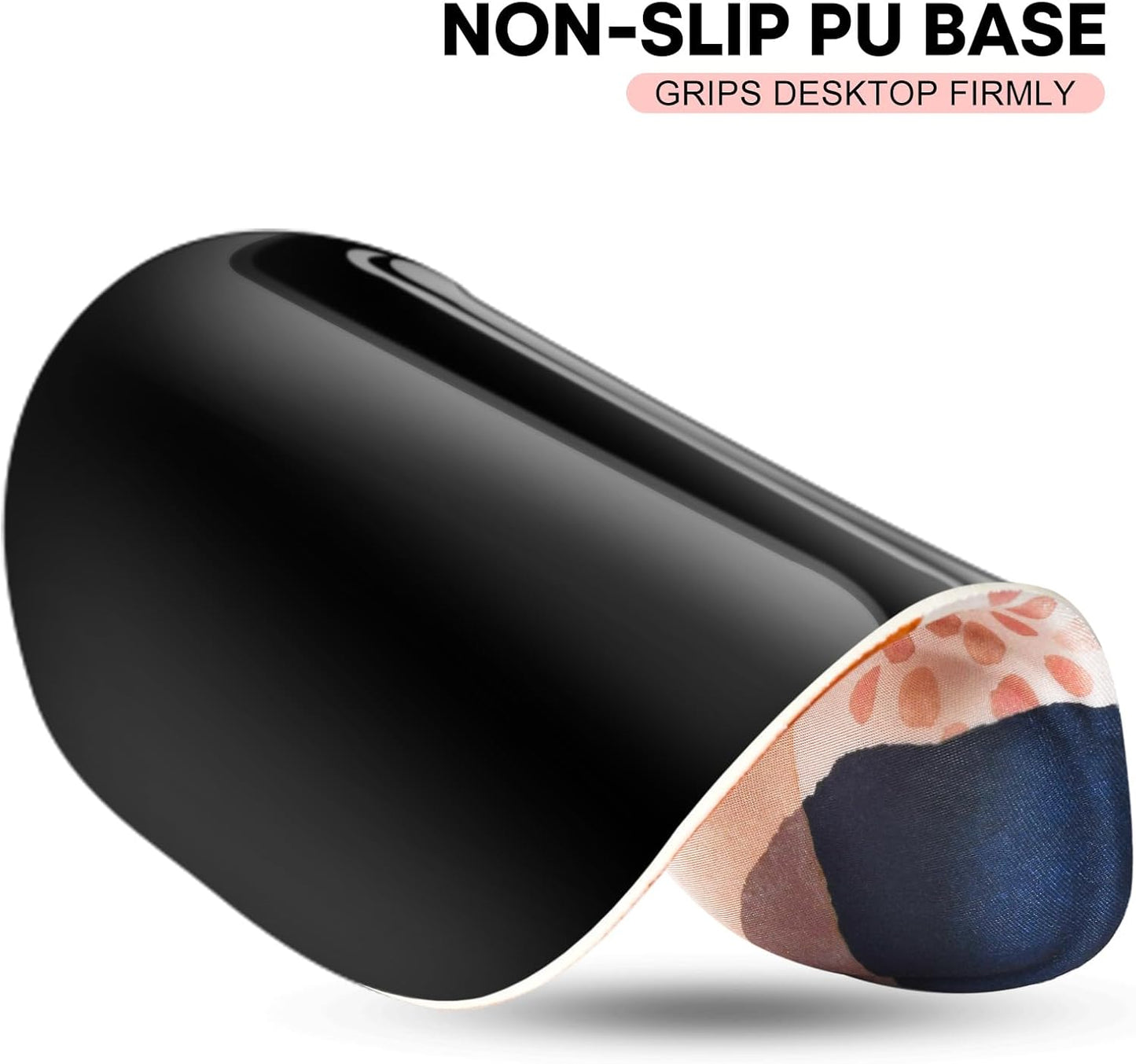 JIKIOU Mouse Pad, 2 Pack Ergonomic Mouse Pads with Comfortable Gel Wrist Rest Support and Lycra Cloth, Non-Slip PU Base for Easy Typing Pain Relief Durable and Easy to Clean Small Black