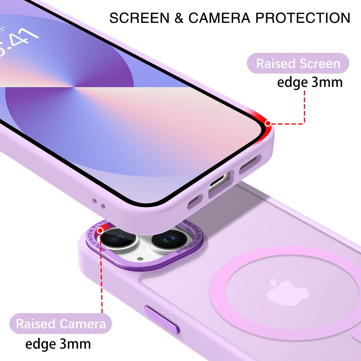 BENTOBEN Magnetic for iPhone 13 Case & iPhone 14 Case [Compatible with Magsafe] Translucent Matte Phone Case iPhone 13/14 Slim Fit Shockproof Women Men Protective Cover for iPhone 13/14 6.1", Hot Pink