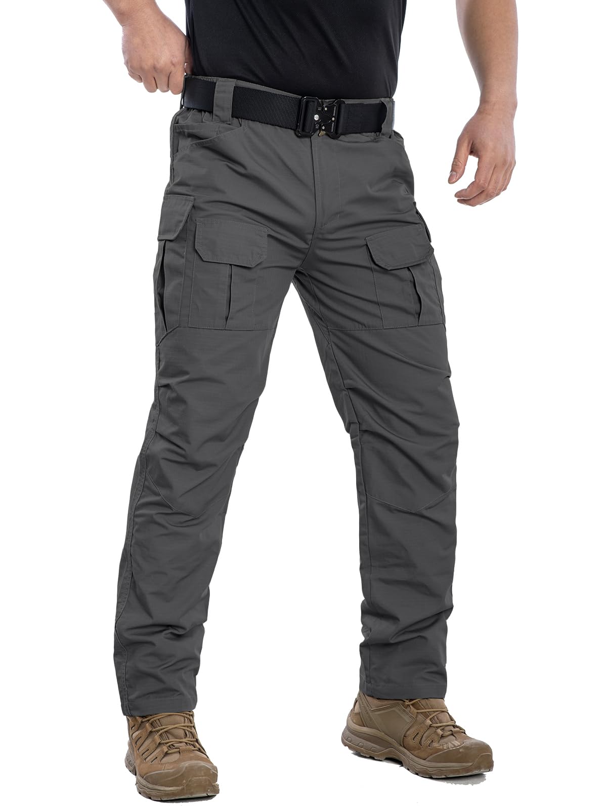 NAVEKULL Men's Outdoor Tactical Pants Rip Stop Lightweight Waterproof Military Combat Cargo Work Hiking Pants